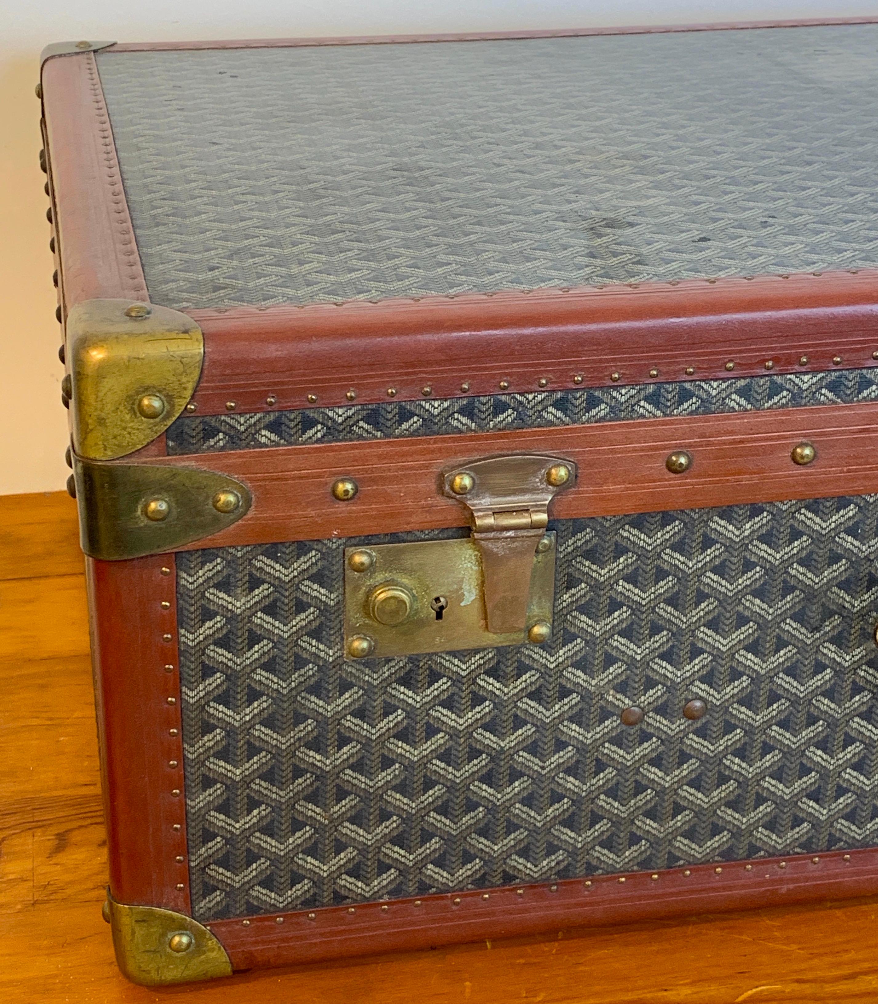 Vintage Goyard Hardcase Trunk on Iron Stand 1