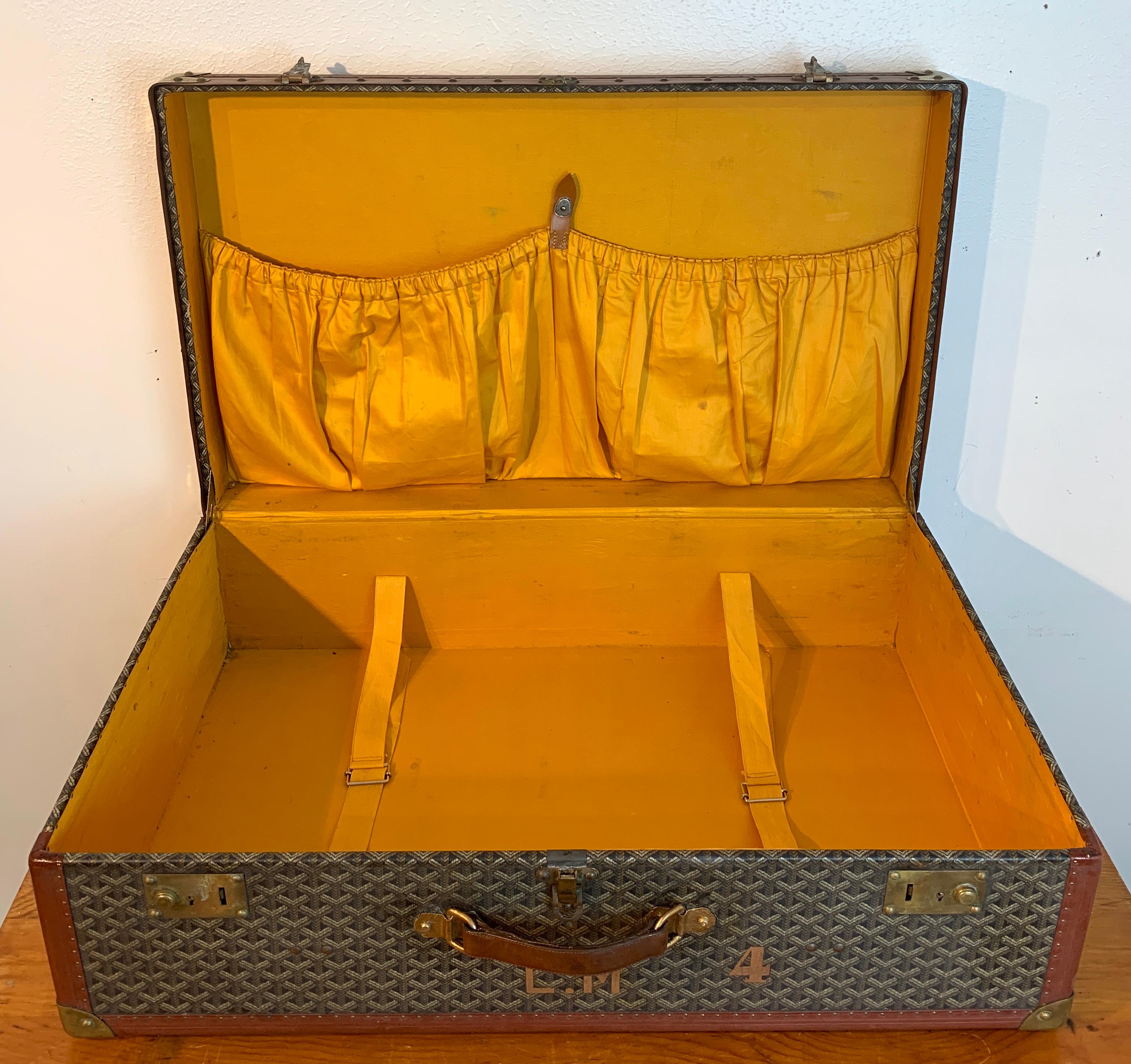 Vintage Goyard Hardcase Trunk on Iron Stand 3