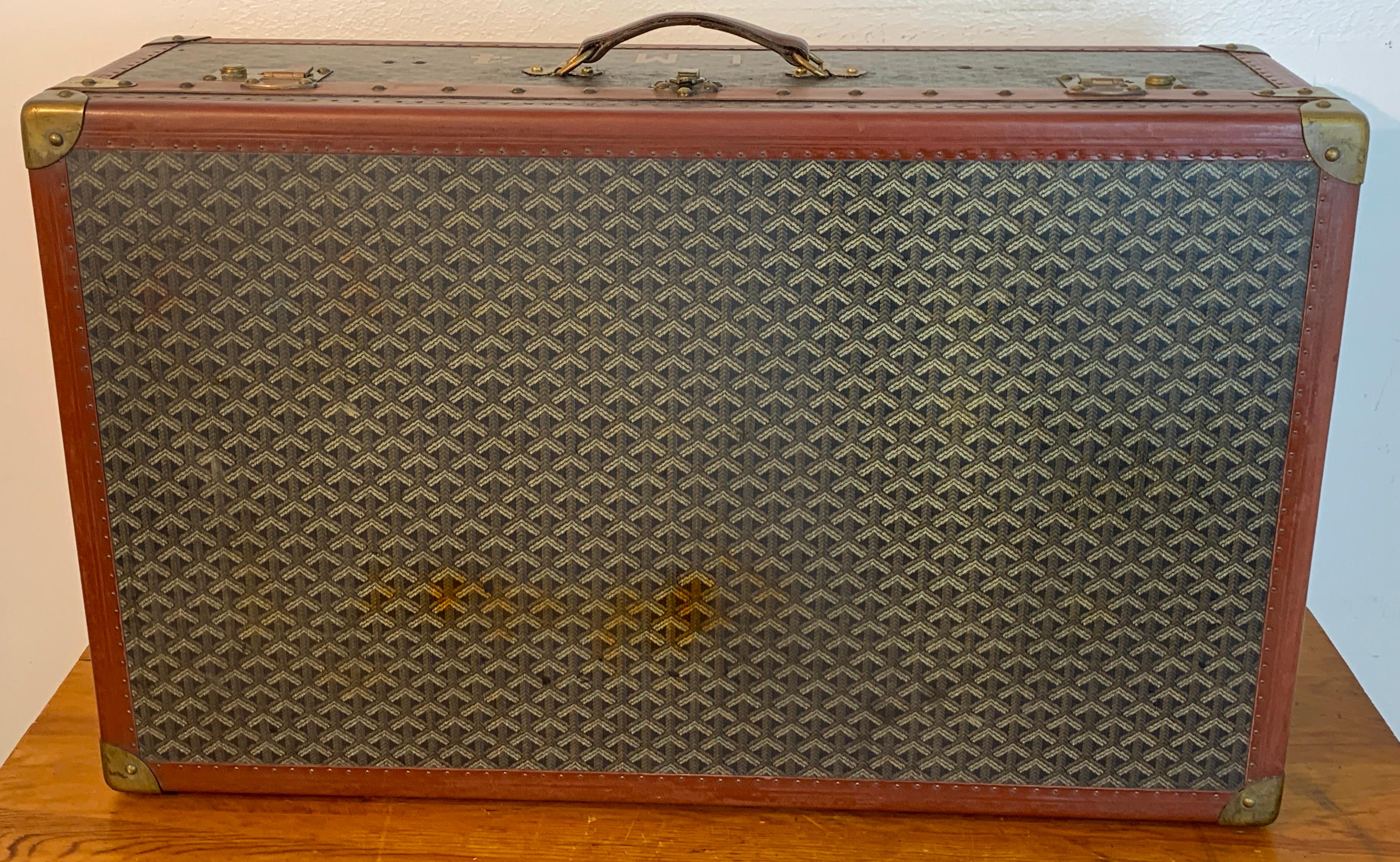 Vintage Goyard Hardcase Trunk on Iron Stand 4