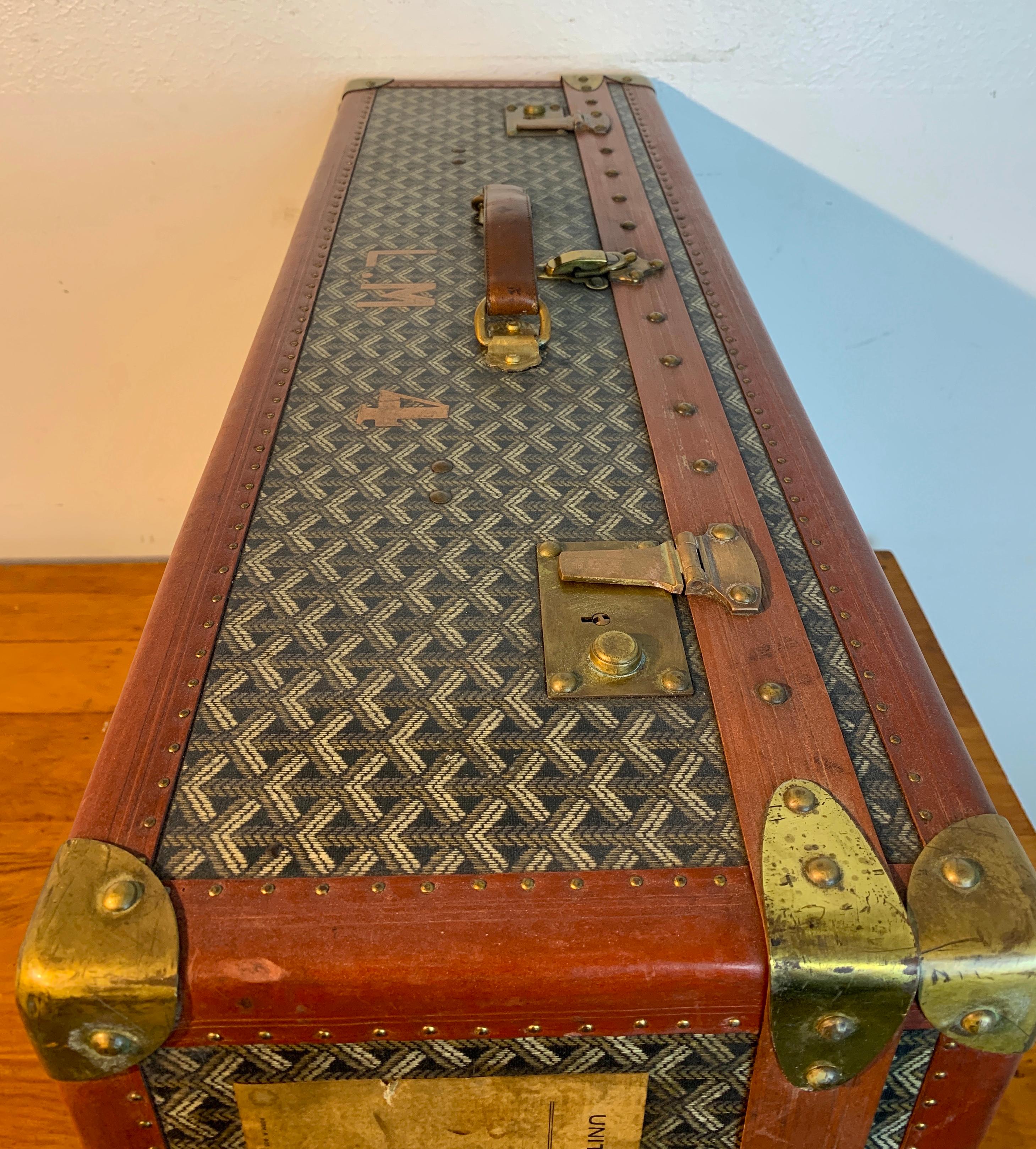 Vintage Goyard Hardcase Trunk on Iron Stand 5
