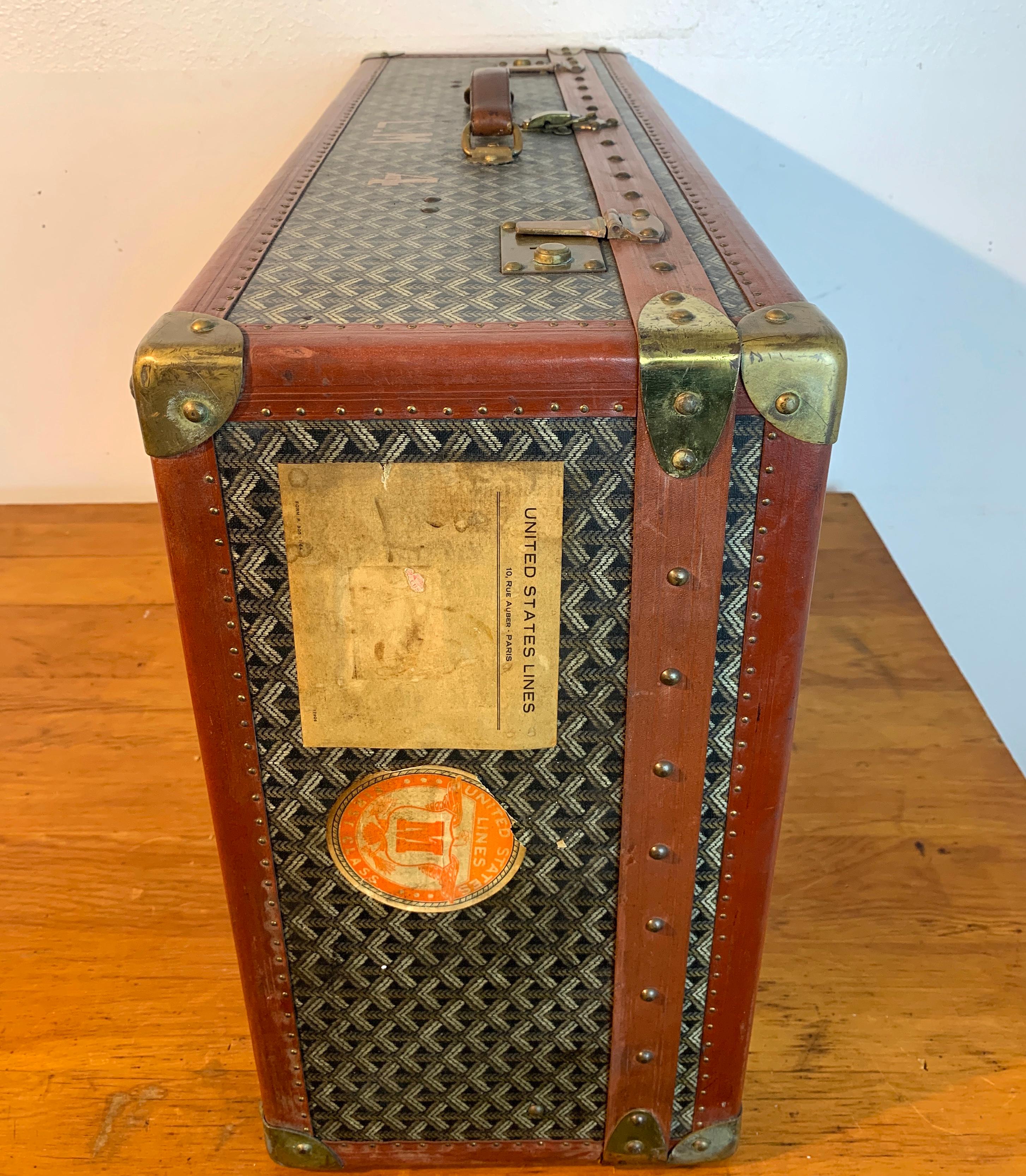 Vintage Goyard Hardcase Trunk on Iron Stand 6