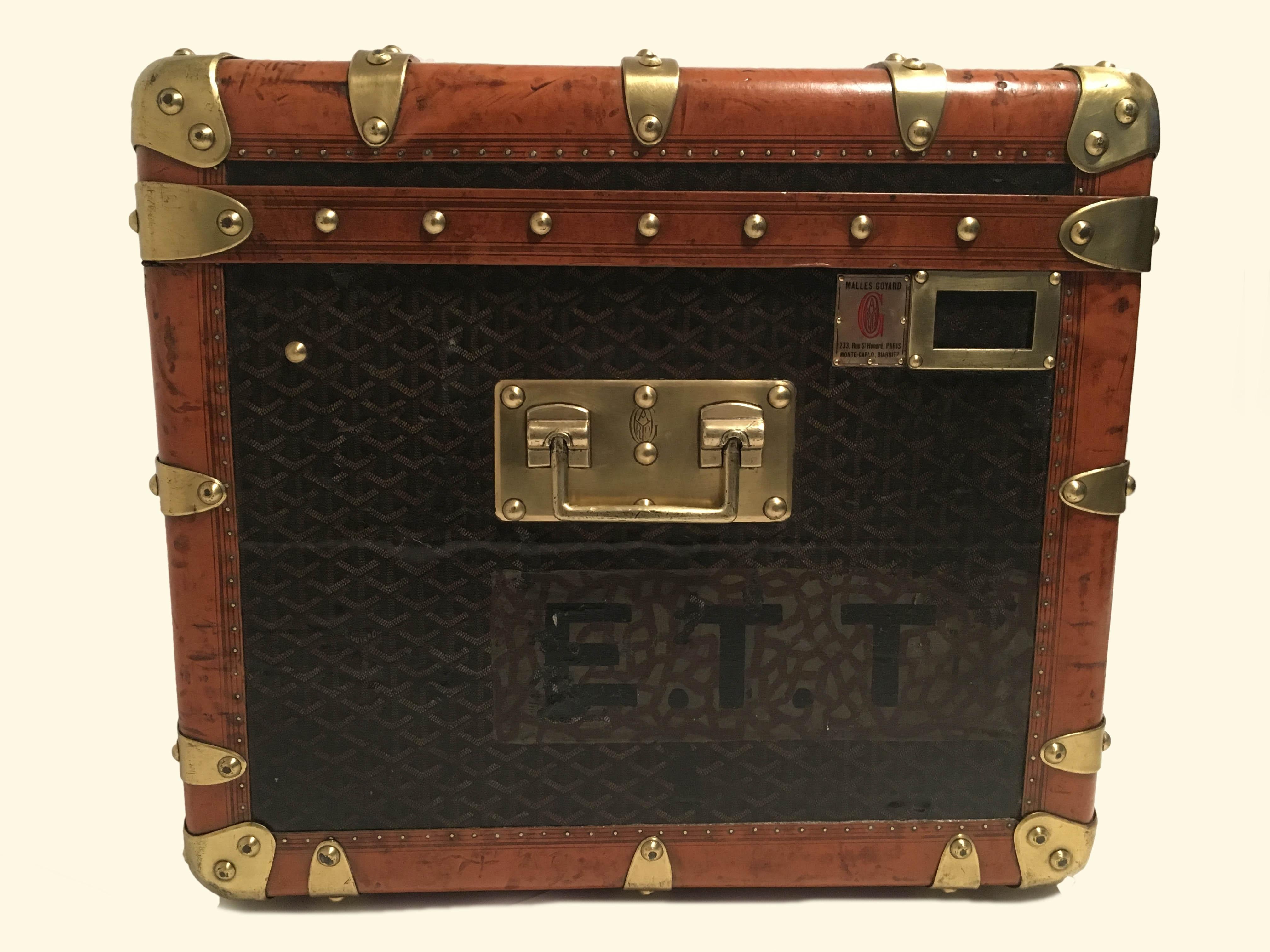 Goyard Steamer Trunk from the Princely House of Thurn and Taxis, France 1910s 11