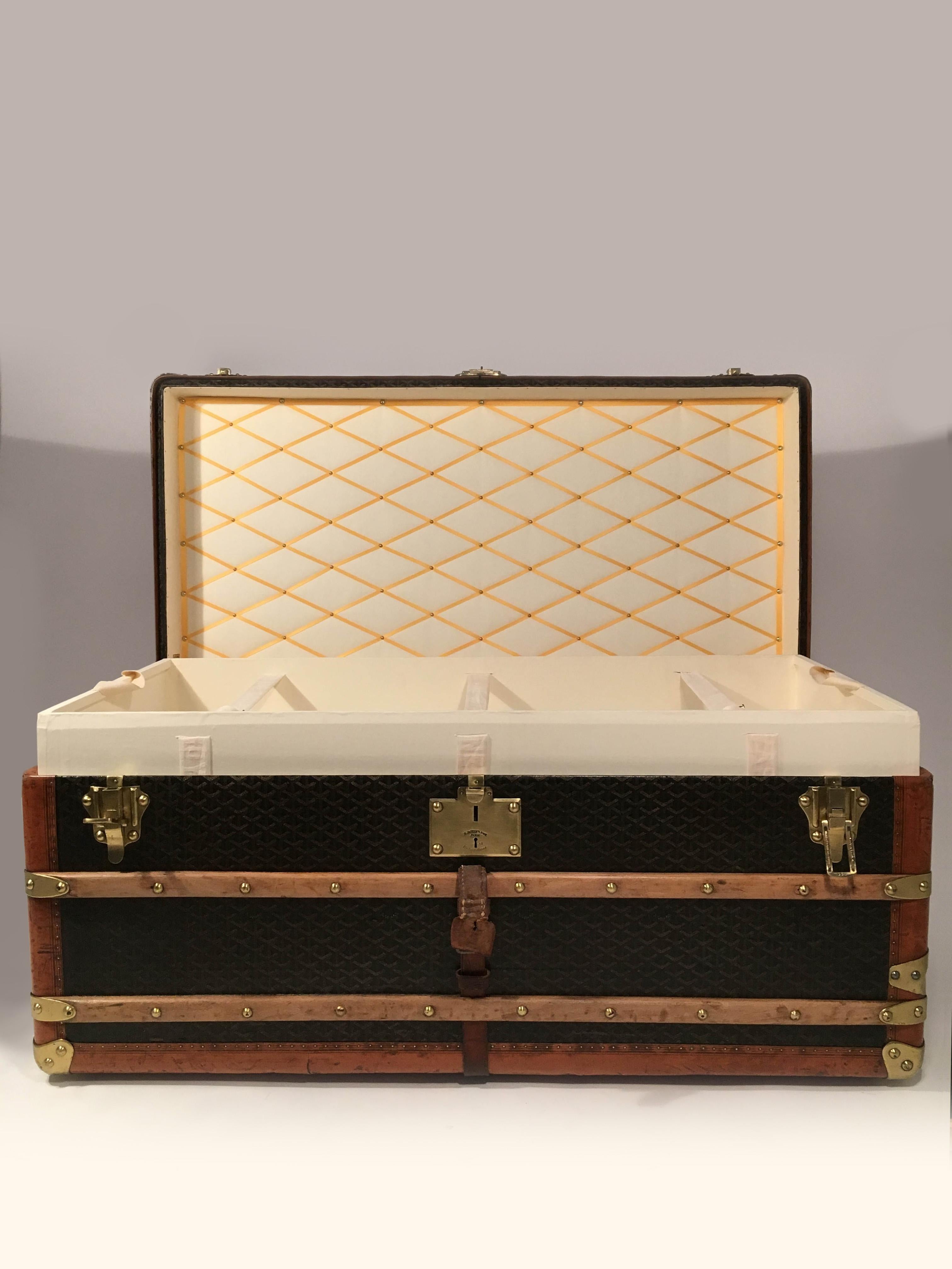 Early 20th Century Goyard Steamer Trunk from the Princely House of Thurn and Taxis, France 1910s