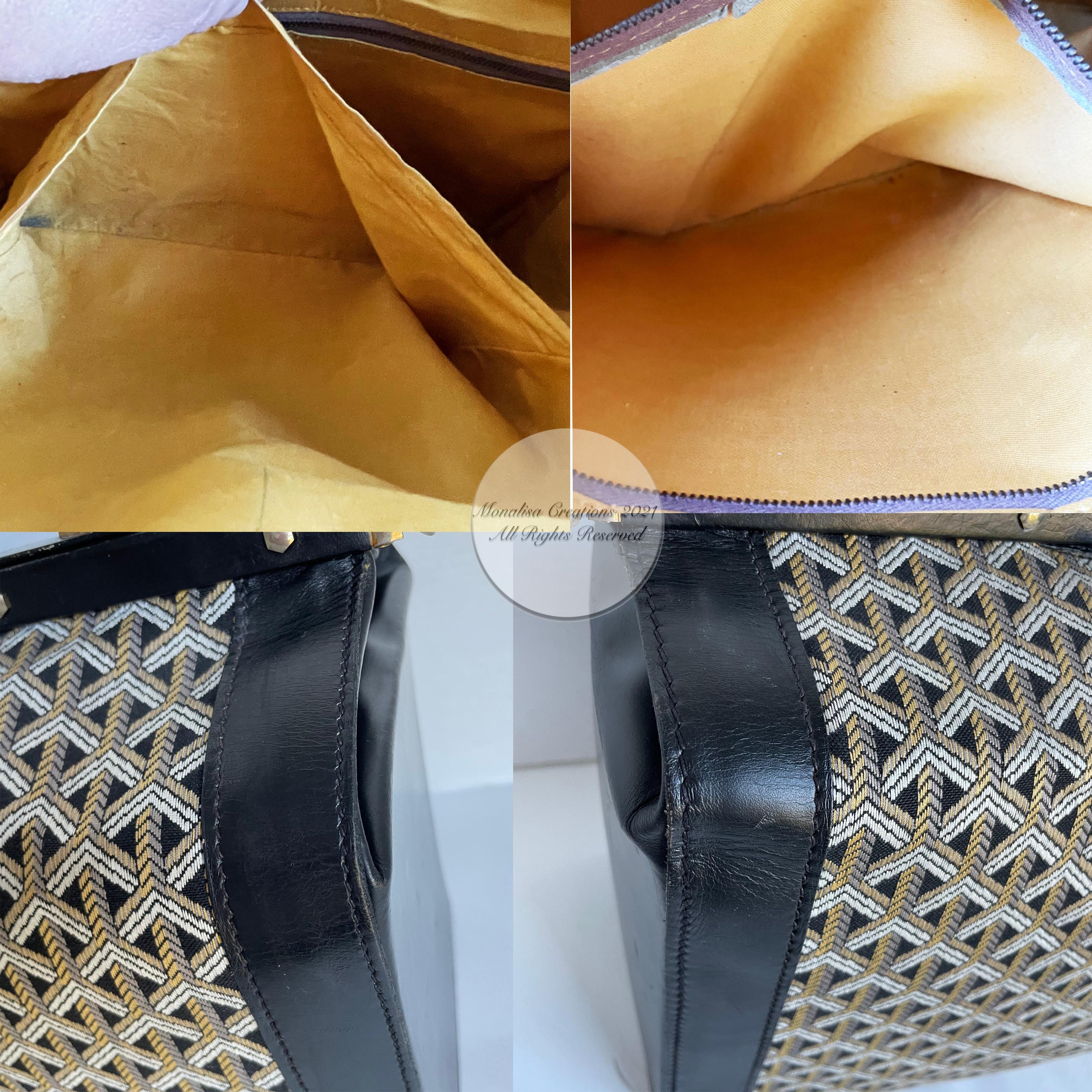 Vintage Goyard Maletín Tren Vanity Gladstone Bolsa Viaje Carry On Años 50 Raro 7