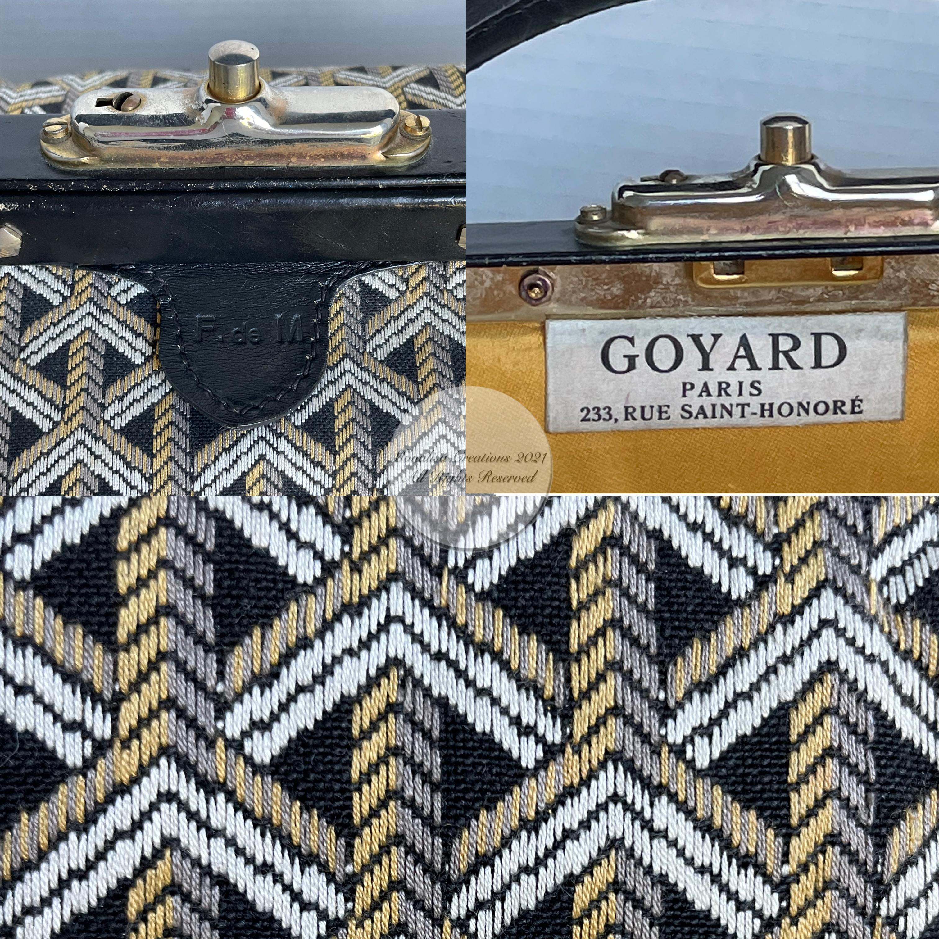 Vintage Goyard Train Case Vanity Gladstone Bag Travel Carry On 1950s Rare 6