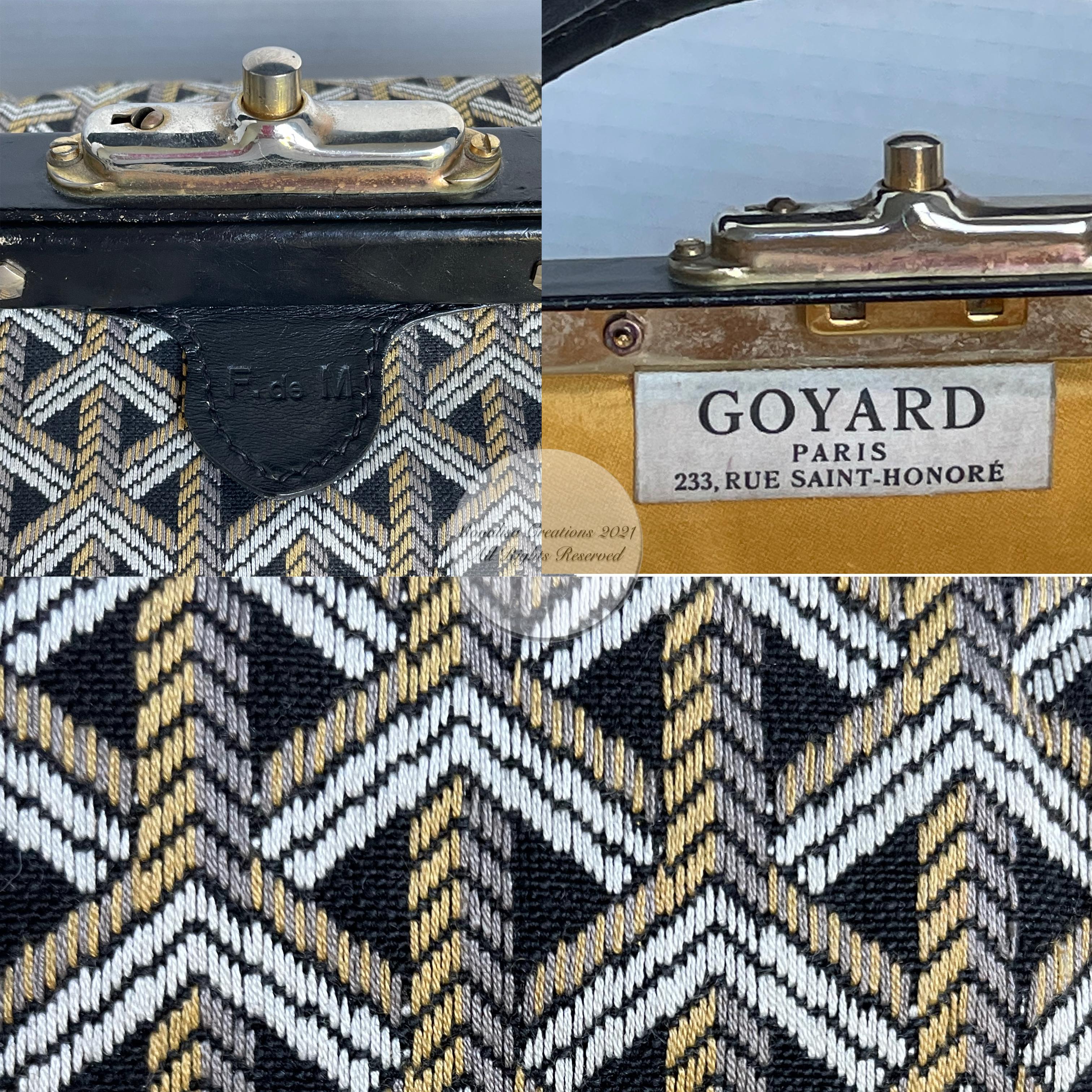 Vintage Goyard Maletín Tren Vanity Gladstone Bolsa Viaje Carry On Años 50 Raro 9