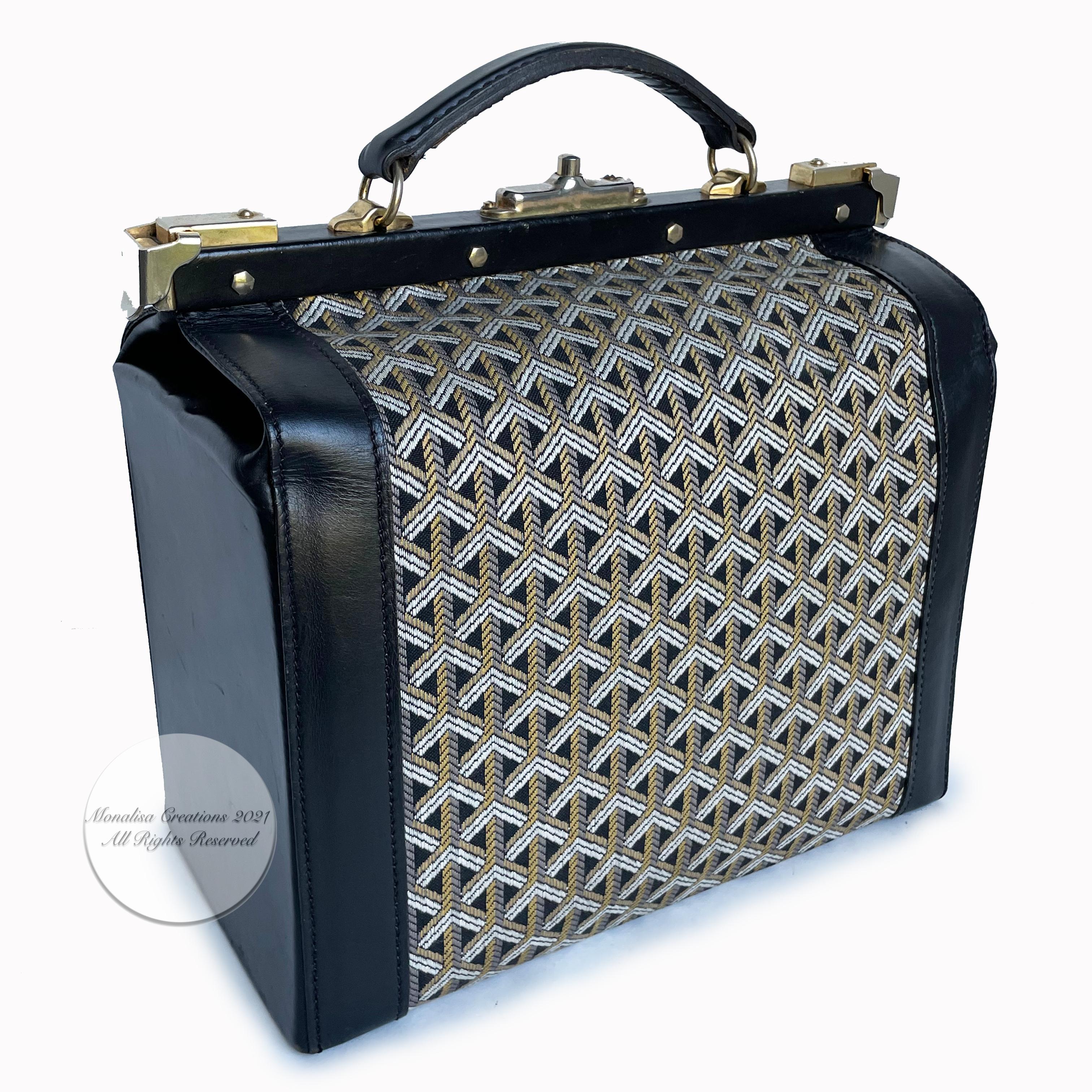 Vintage Goyard Maletín Tren Vanity Gladstone Bolsa Viaje Carry On Años 50 Raro 2