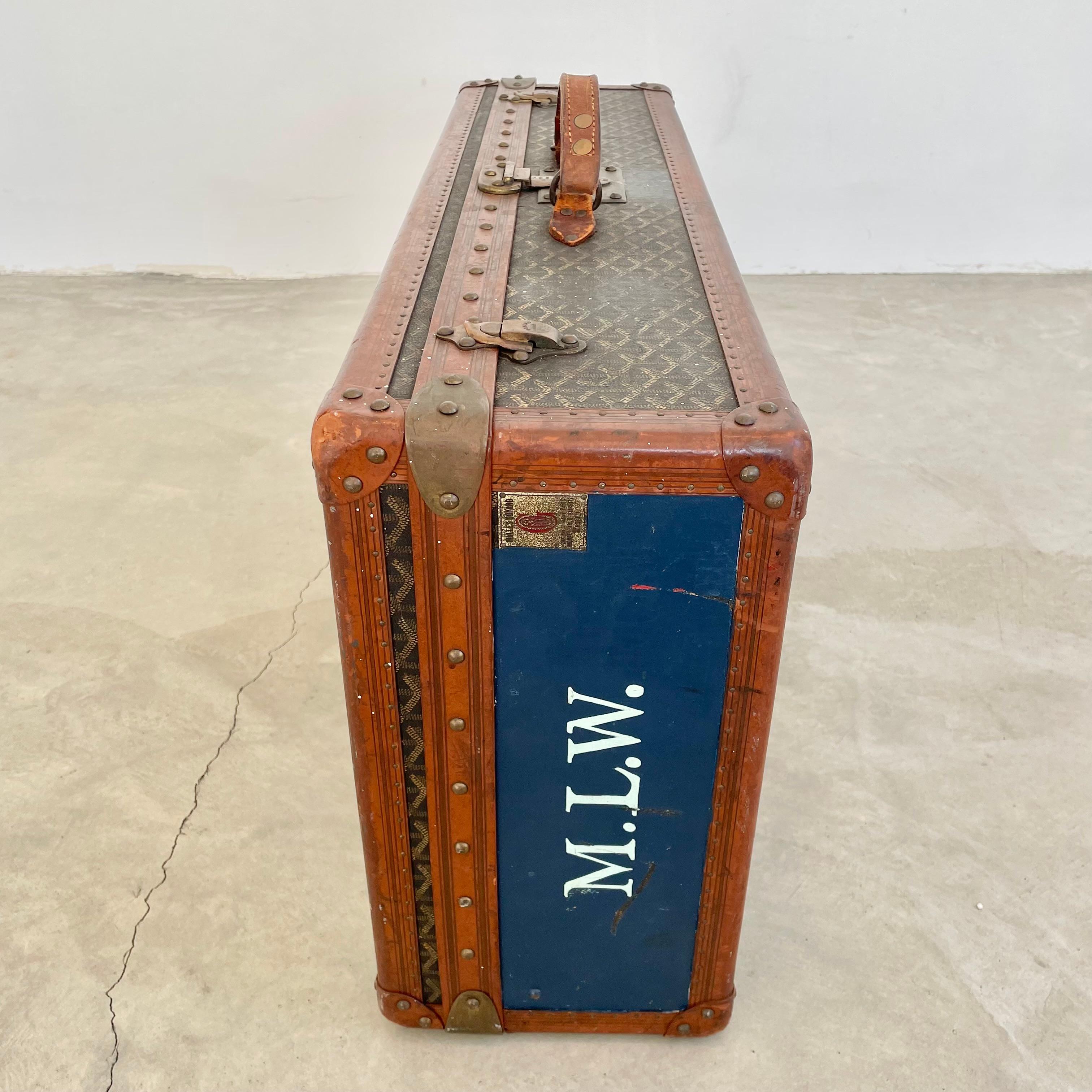 Brown Vintage Goyard Trunk For Sale