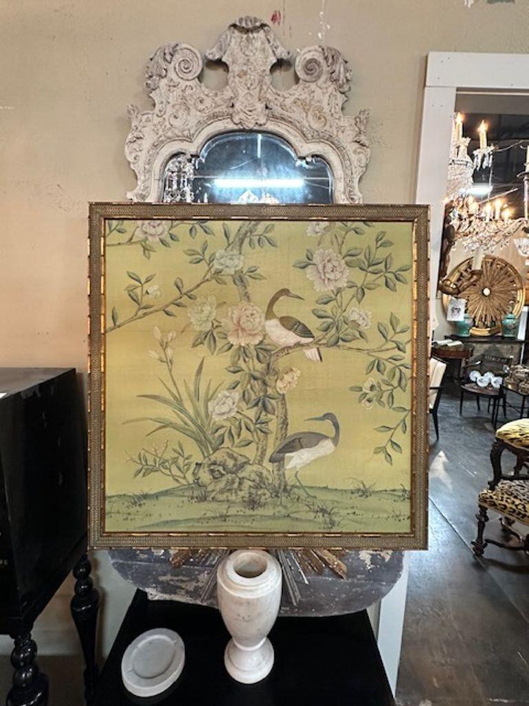 Vintage framed decorative Gracie paper panel. Circa 1980. Adds warmth and charm to any room!