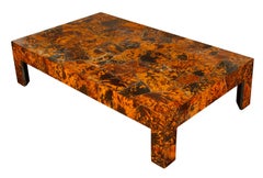 Vintage Gracie Studio Faux Tortoise Oversize Coffee Table