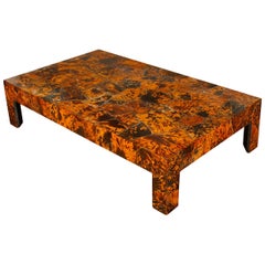 Vintage Gracie Studio Faux Tortoise Oversize Coffee Table