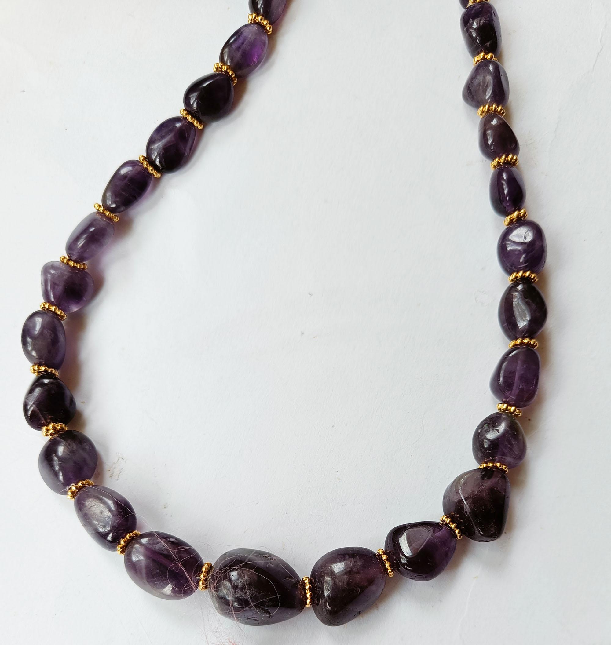 Indian Vintage graduated Amethyst Necklace For Sale