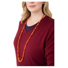 Vintage Graduated Baltic Amber Necklace, 60g, Silver Clasp