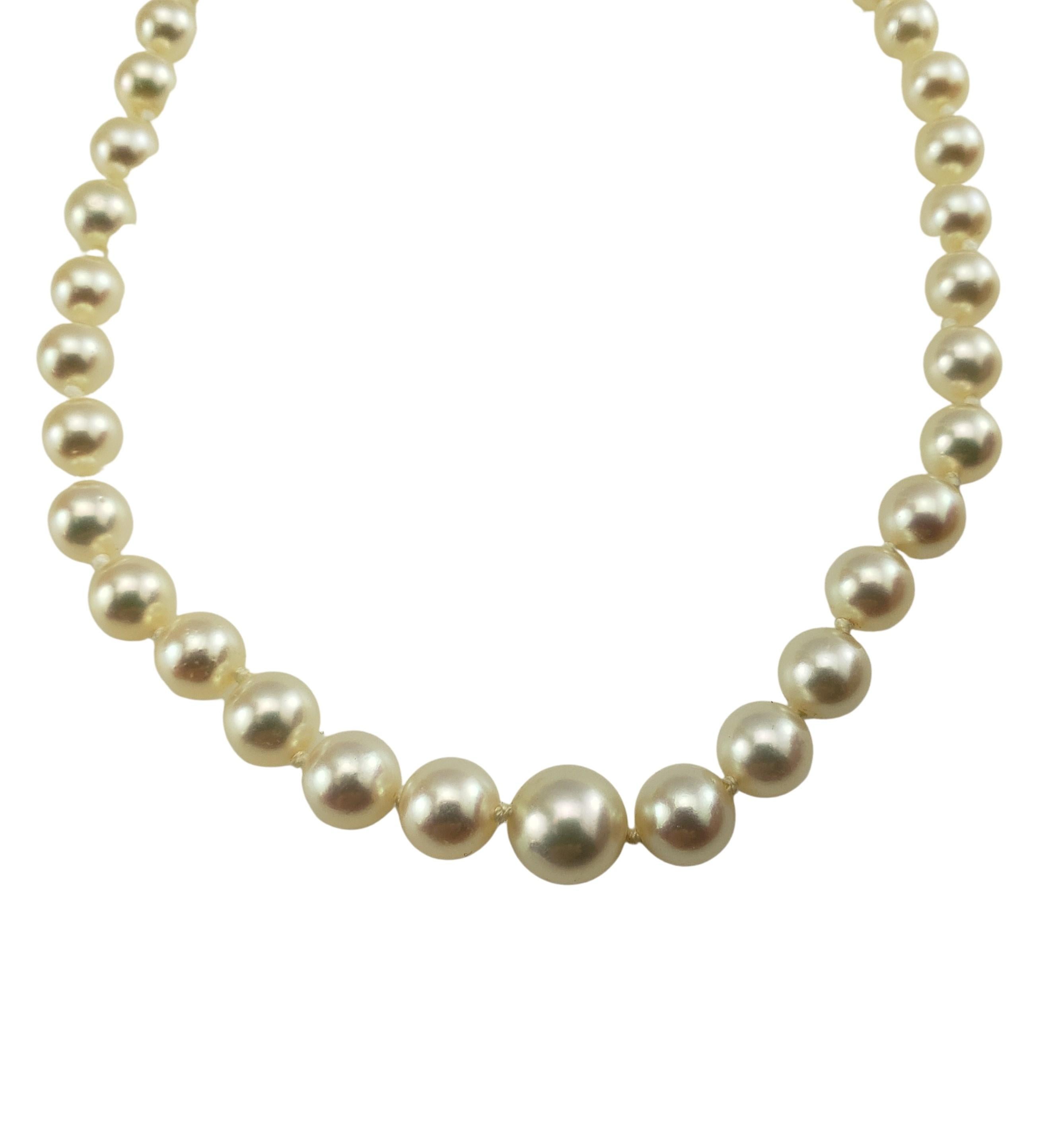 Vintage Graduated Cultured Pearl Necklace with 14 Karat White Gold ...