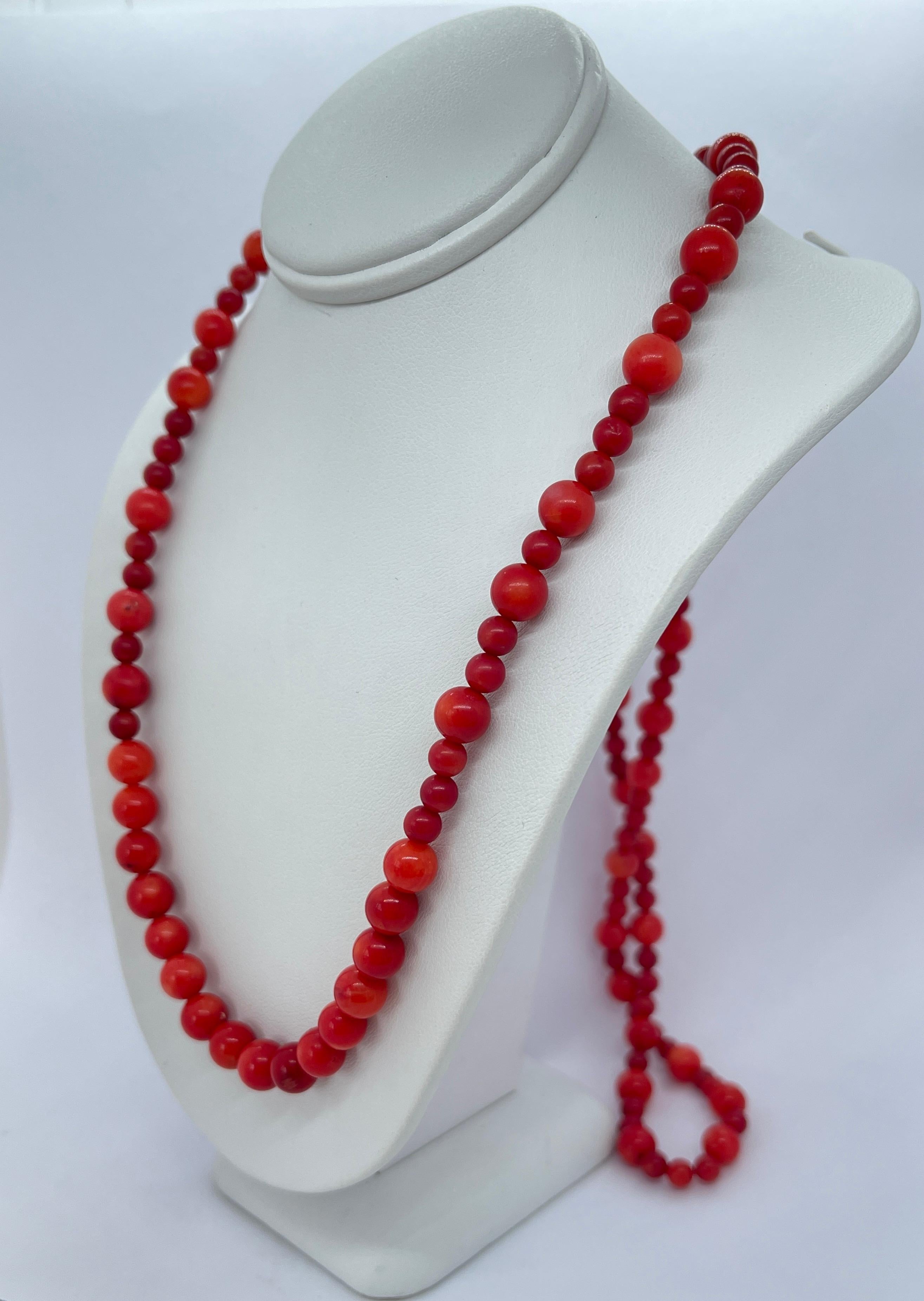 genuine coral necklace vintage