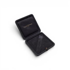 Caja de joyas vintage de cuero negro de Graff London, de entre los años 70 y 90