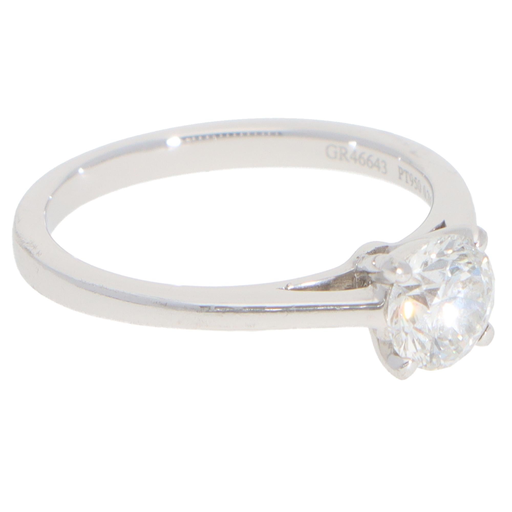Modern Vintage Graff Paragon GIA Certified Diamond Solitaire Ring in Platinum