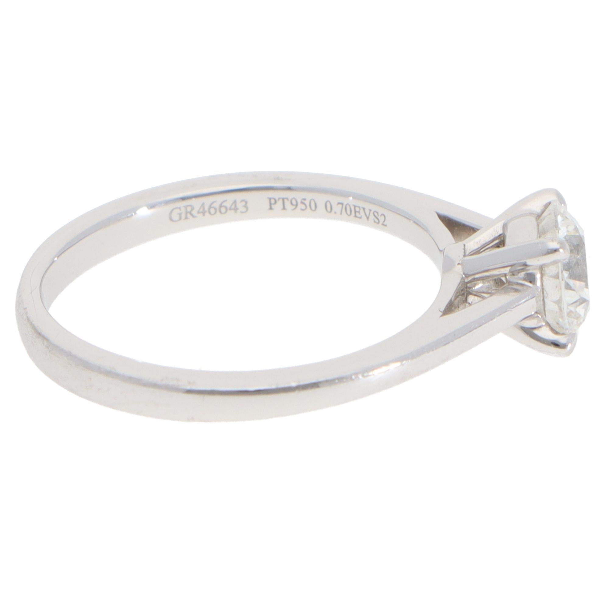 Brilliant Cut Vintage Graff Paragon GIA Certified Diamond Solitaire Ring in Platinum