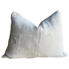 Antique Grainsack Patchwork Pillow with Down Feather Insert