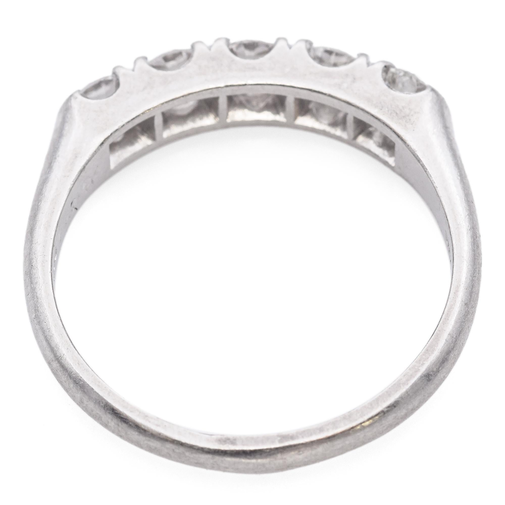 Women's Vintage Granat Bros Platinum 0.50 TCW Diamond Band Ring For Sale
