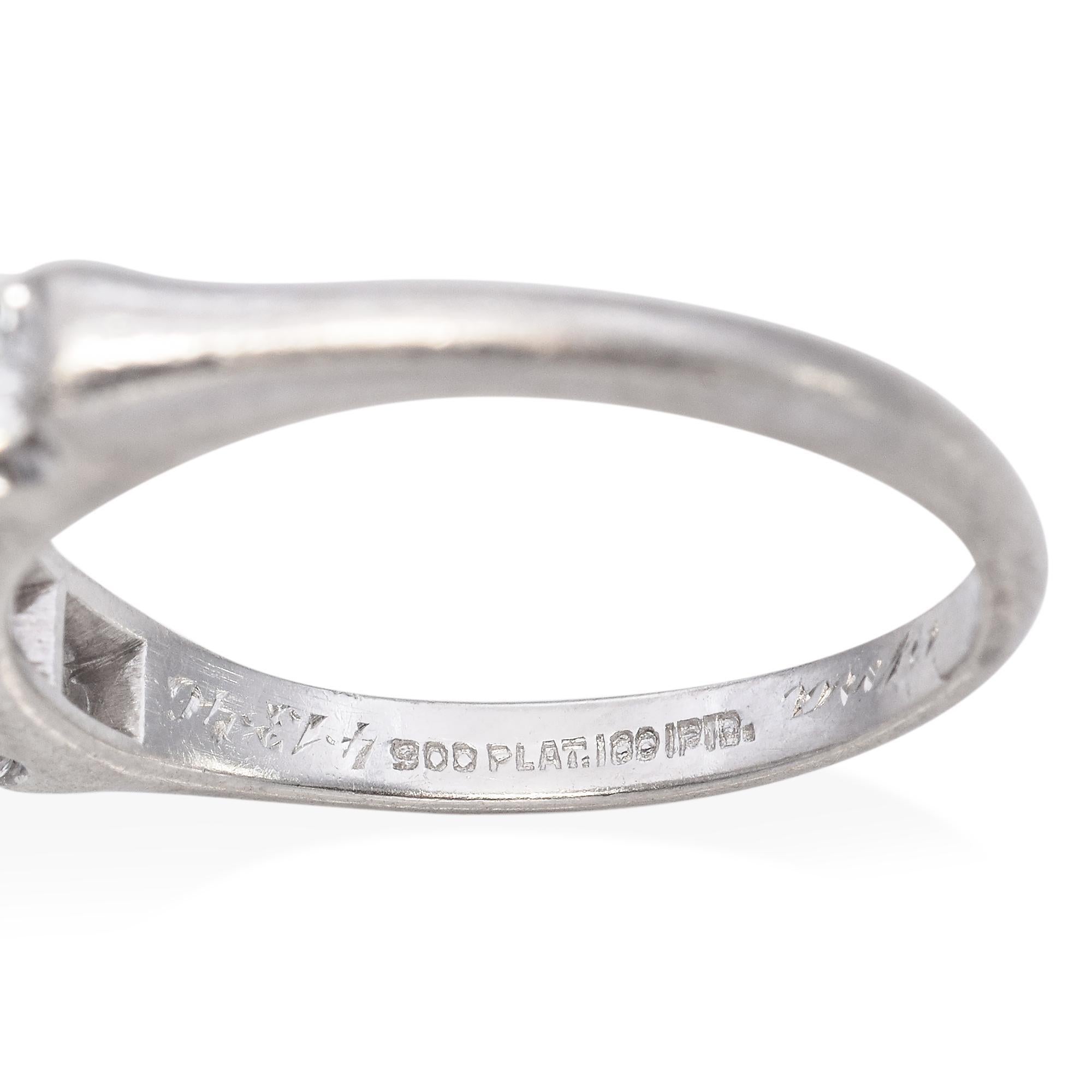 Vintage Granat Bros Platinum 0.50 TCW Diamond Band Ring For Sale 1