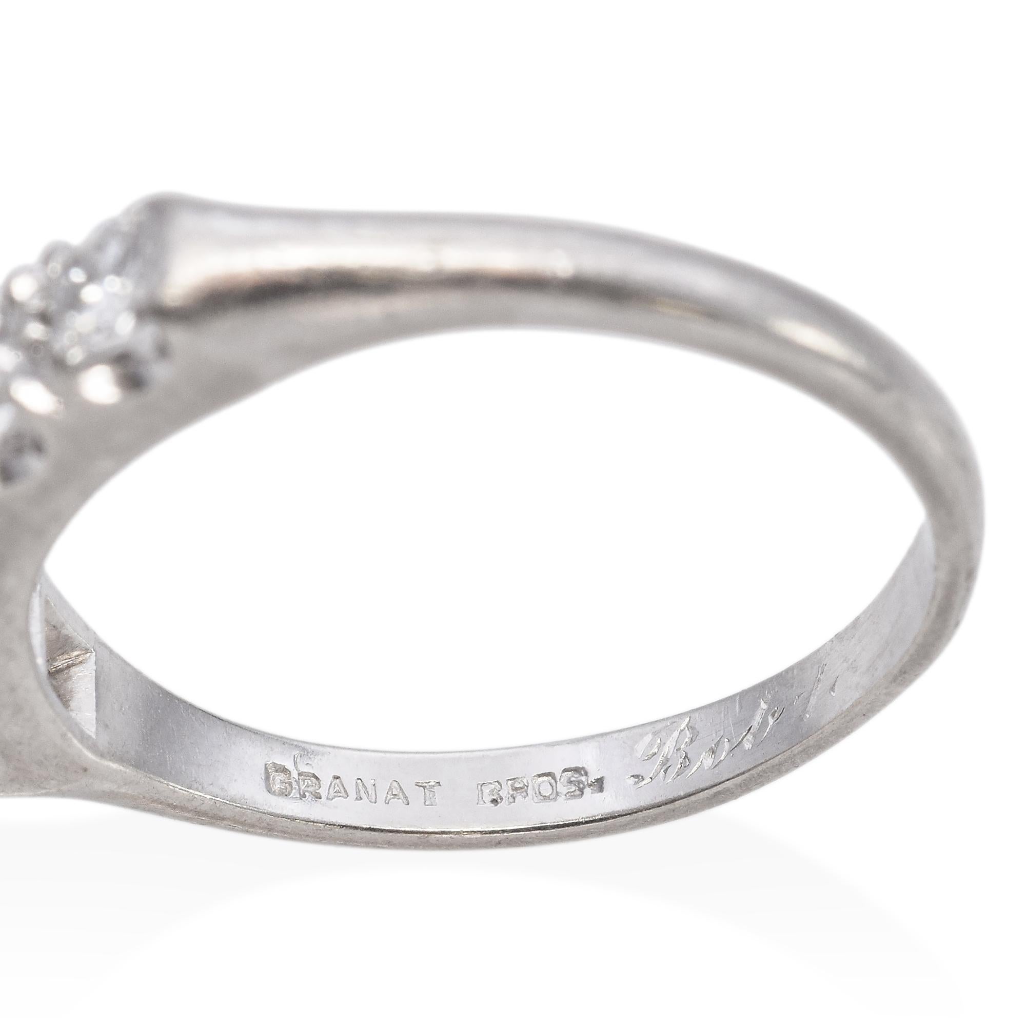 Vintage Granat Bros Platinum 0.50 TCW Diamond Band Ring For Sale 2