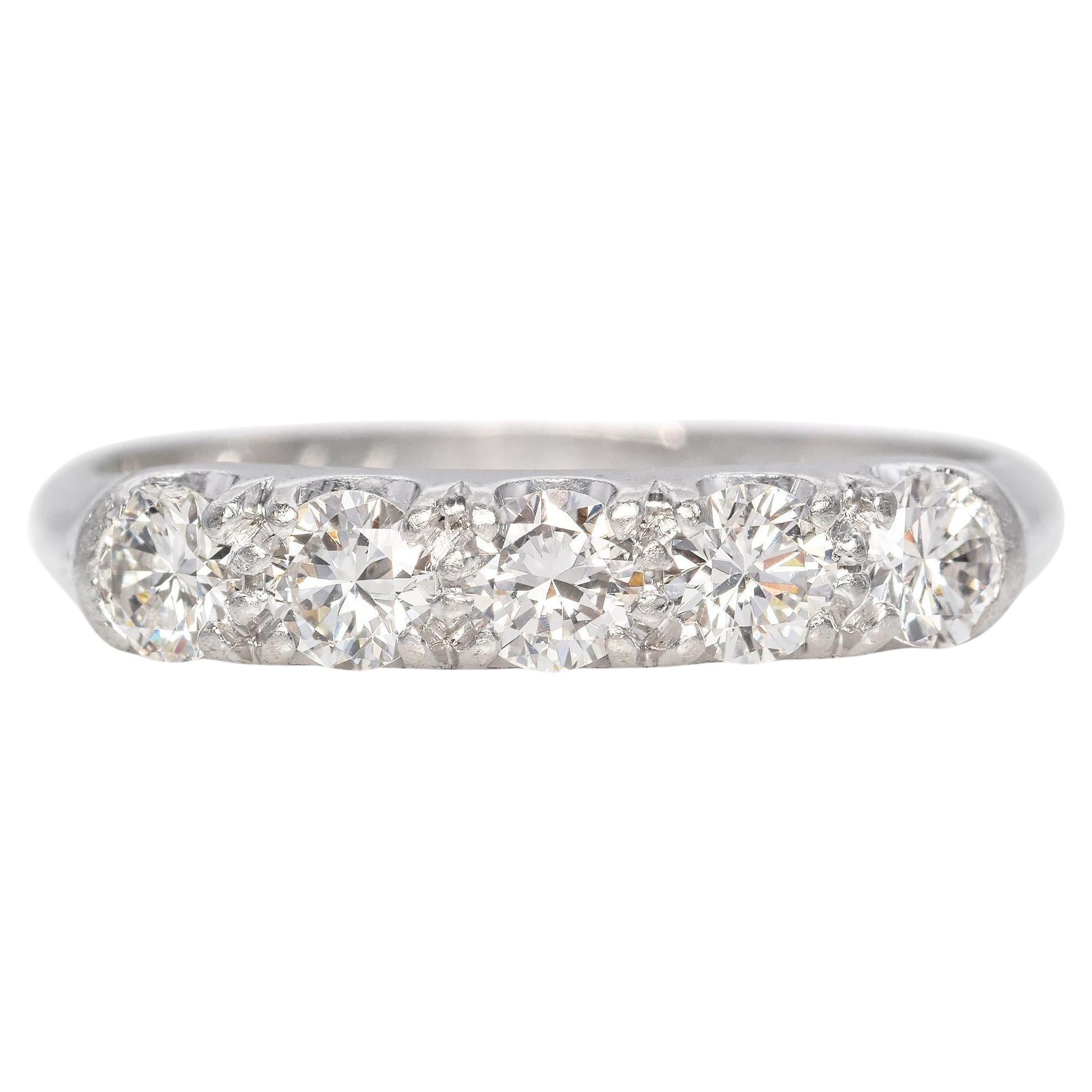 Vintage Granat Bros Platinum 0.50 TCW Diamond Band Ring