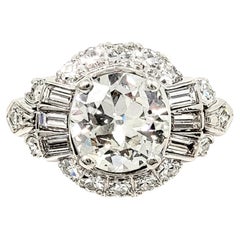 Vintage Granat Brothers Old European Cut Diamond and Platinum Engagement Ring 
