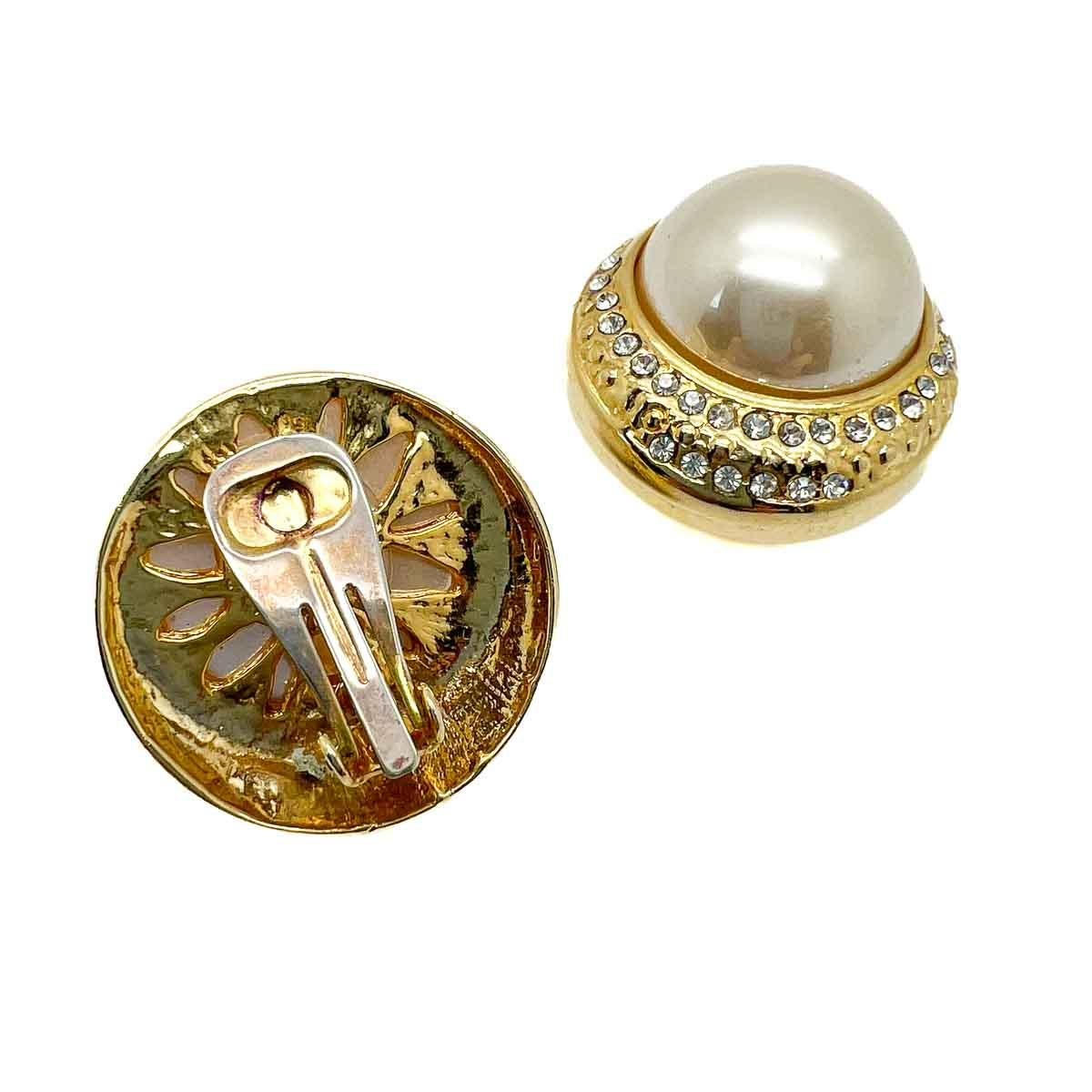 Vintage Grand Perle Halbmond-Ohrringe 1980er Jahre Damen im Angebot