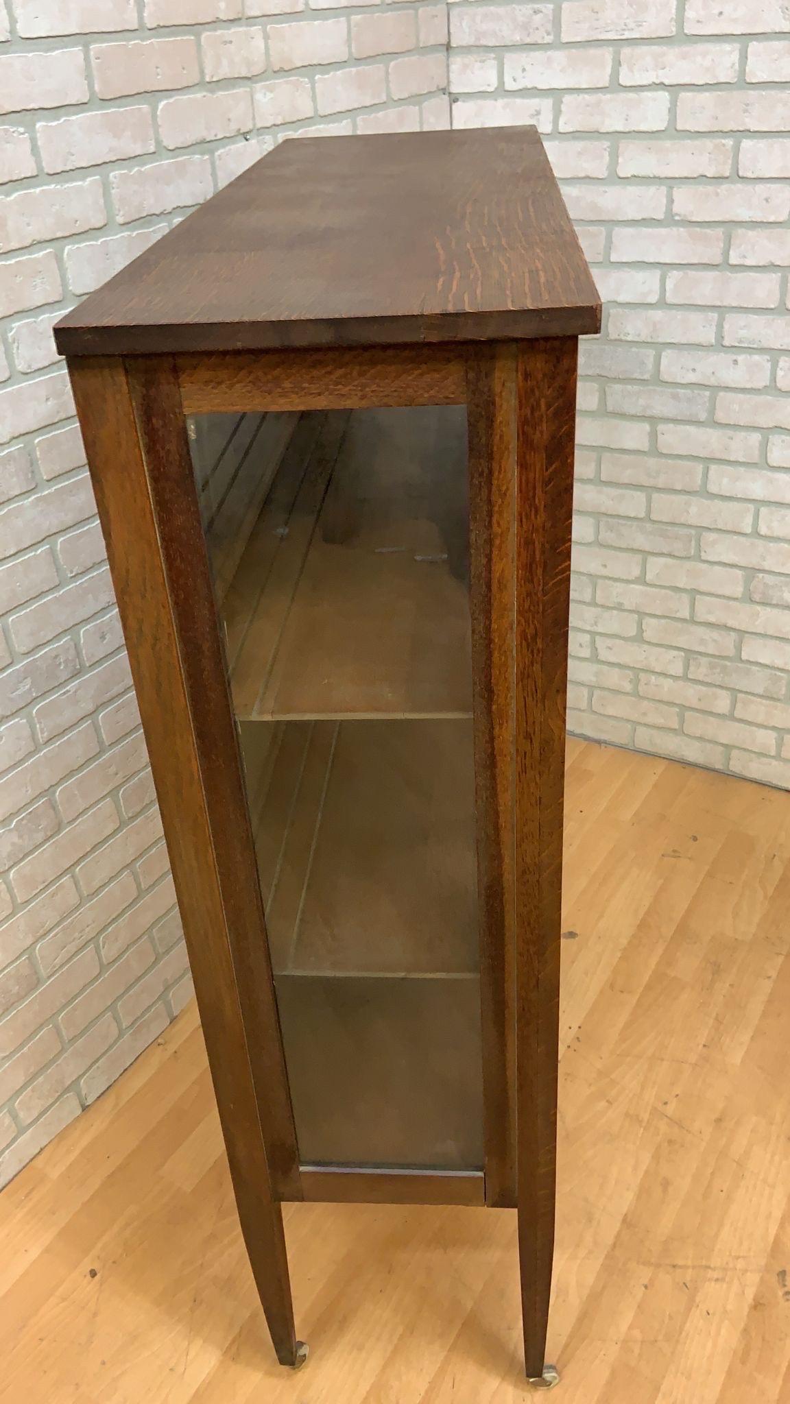 American Vintage Grand Rapids Bookcase and Chair Co. Glass Front Display Cabinet on Legs