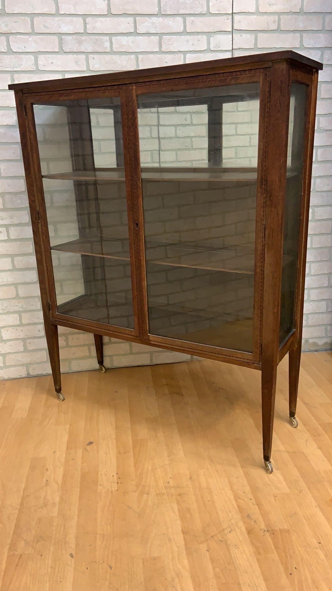 Vintage Grand Rapids Bookcase and Chair Co. Glass Front Display Cabinet on Legs 1