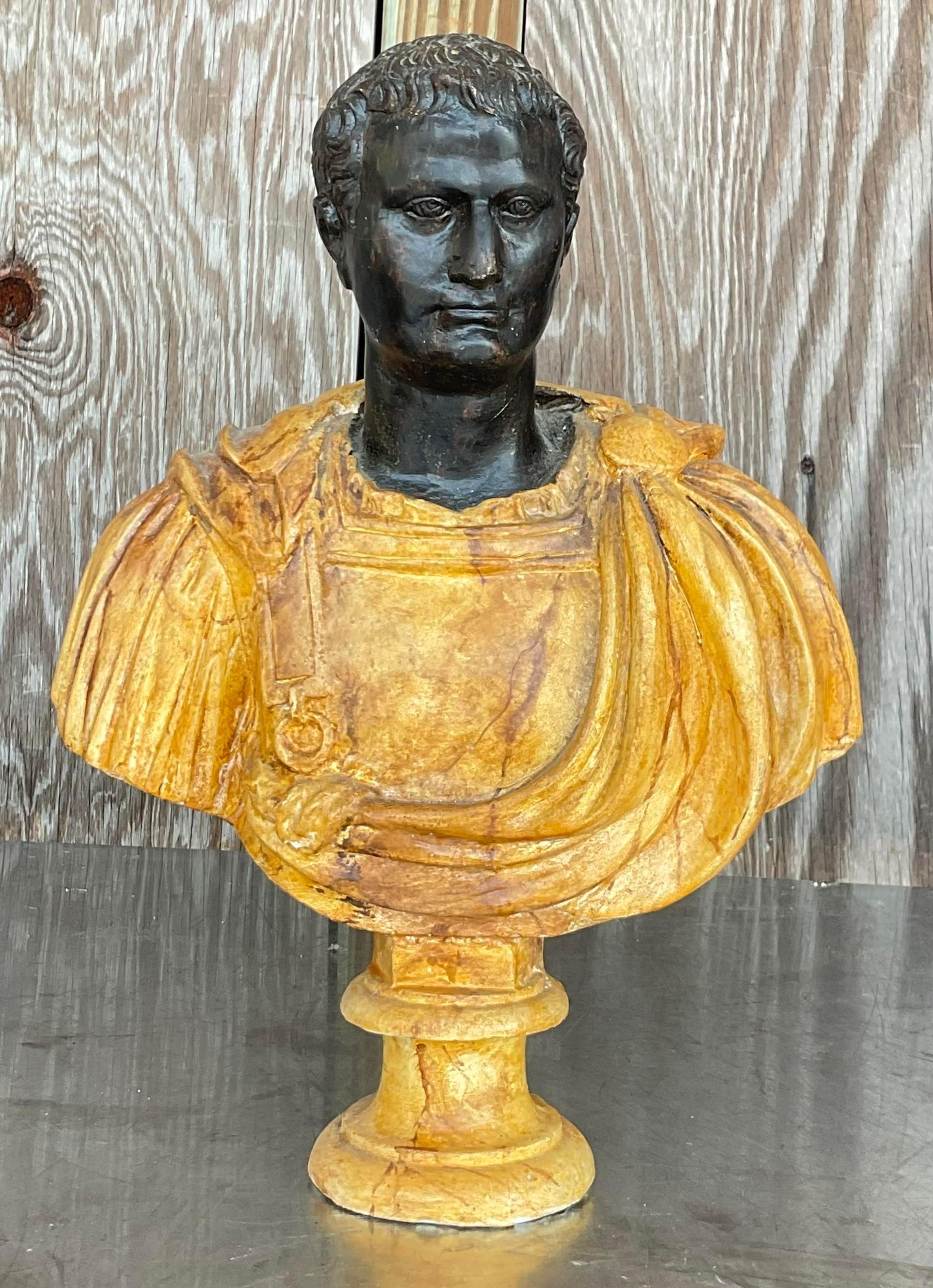 Italian Vintage Grand Tour Faux Finished Plaster Bust For Sale