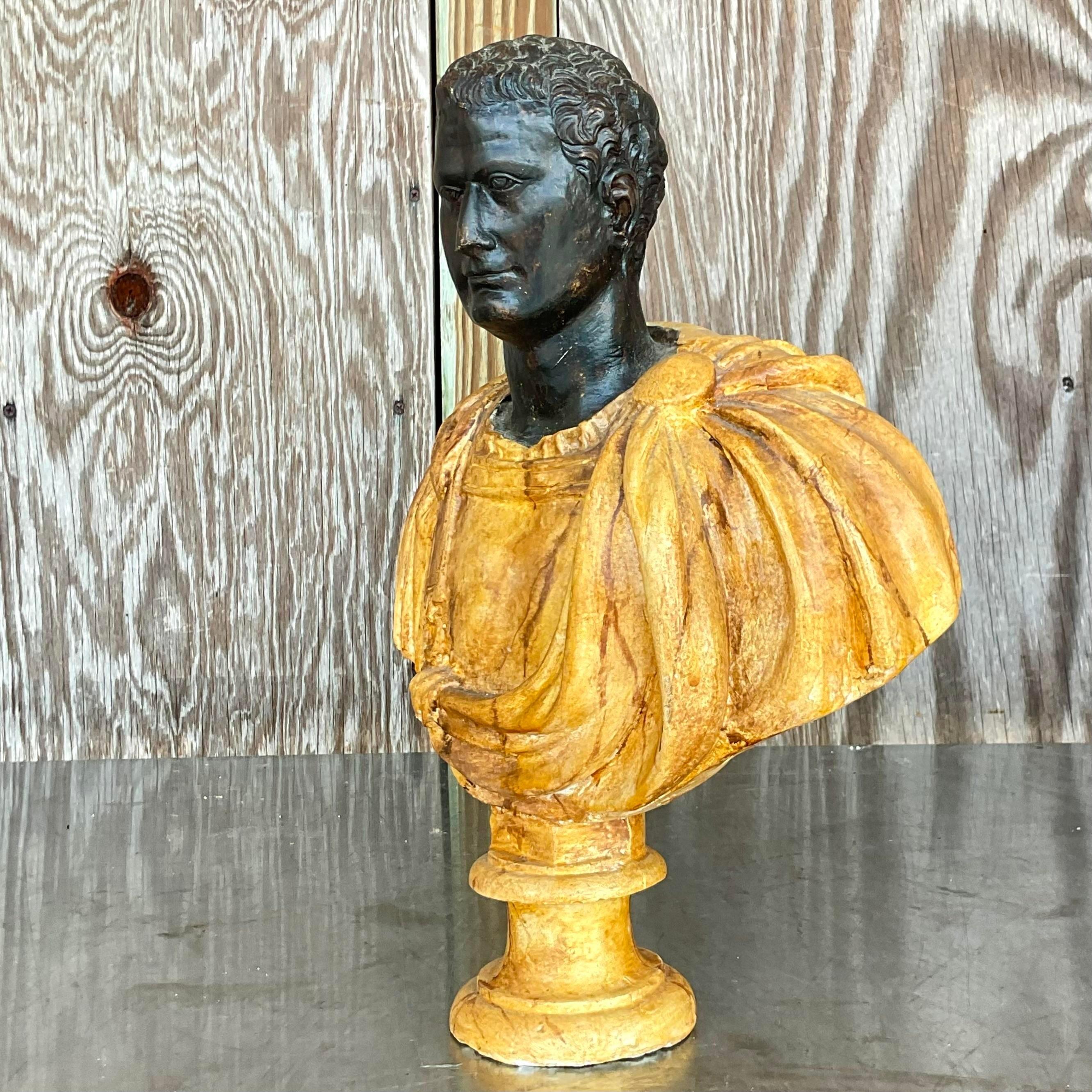 20th Century Vintage Grand Tour Faux Finished Plaster Bust For Sale