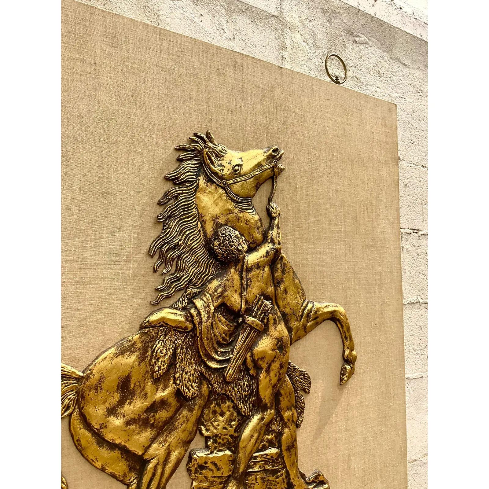 Vintage Grand Tour Gladiator and Horse Fiberglass Relief For Sale 2