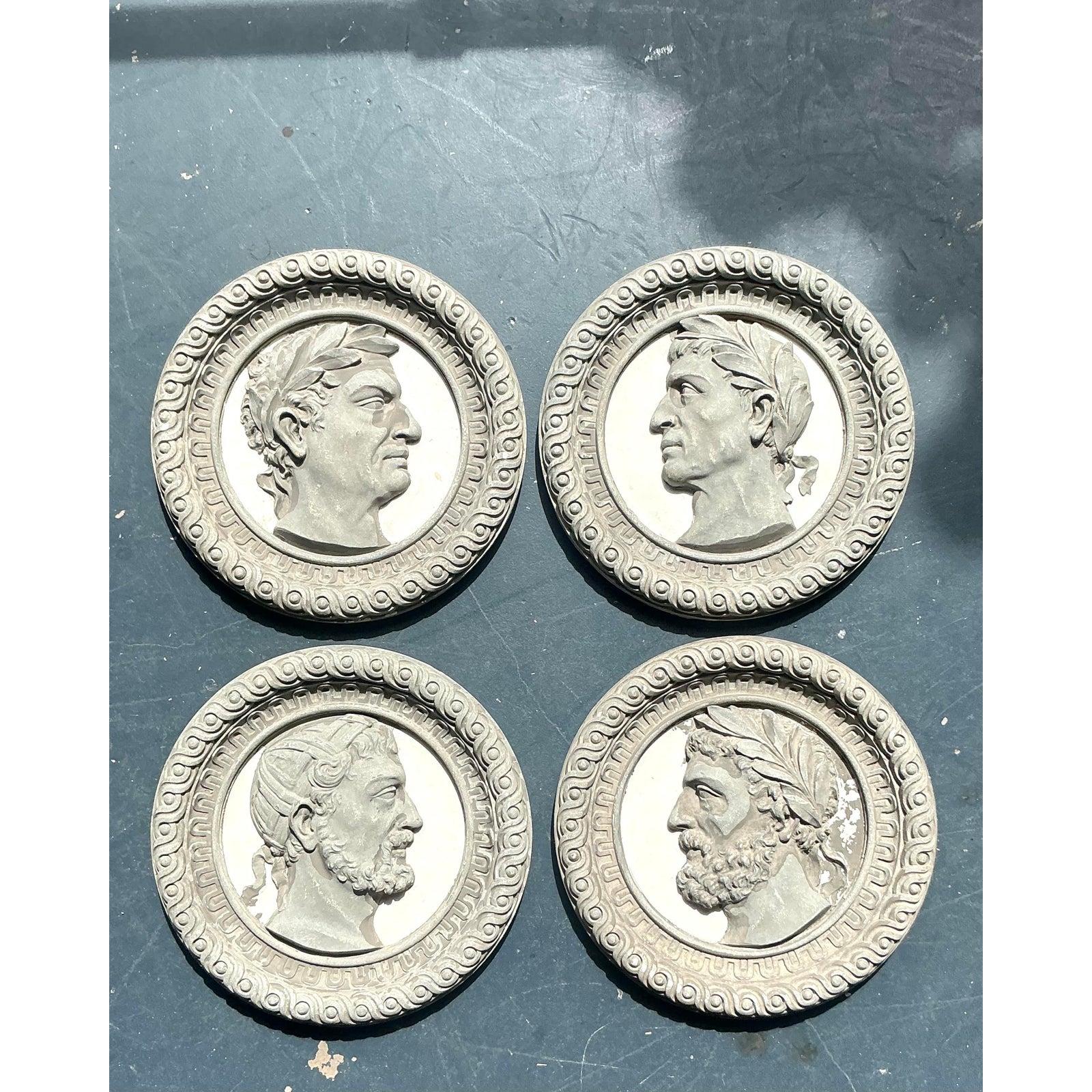 Vintage Grand Tour Gipsprofilfries - Vierer-Set (Rustikal) im Angebot