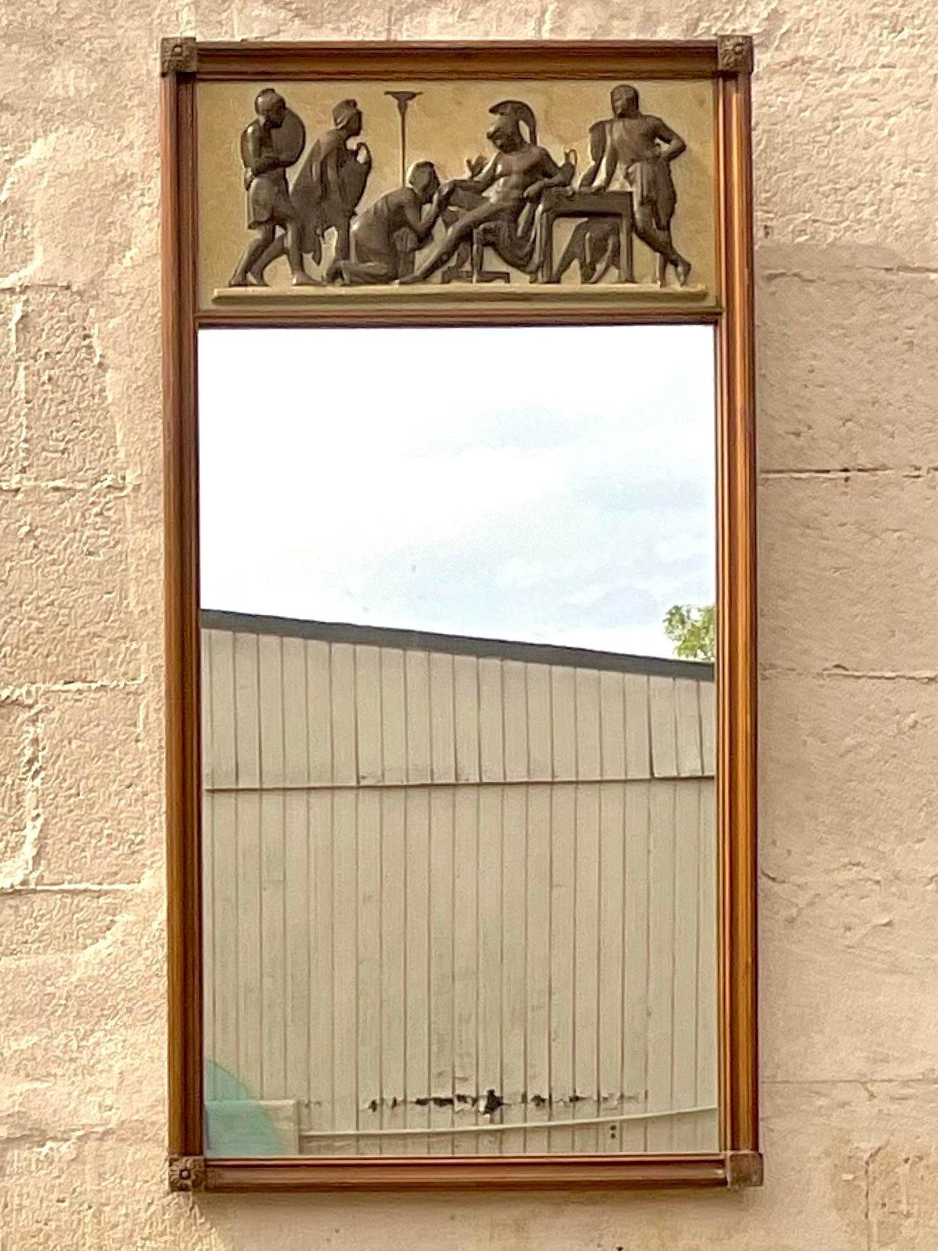 American Vintage Grand Tour Relief Mirror For Sale