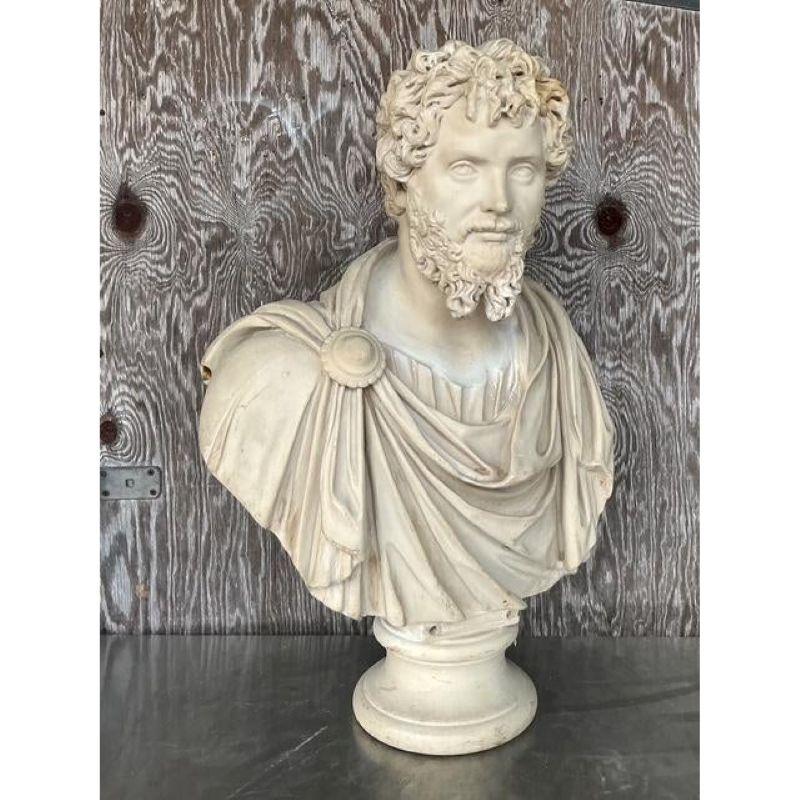 Neoclassico Busto in resina di Septimus Severus d'epoca Grand Tour in vendita
