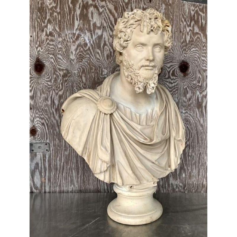 Busto in resina di Septimus Severus d'epoca Grand Tour In condizioni buone in vendita a West Palm Beach, FL