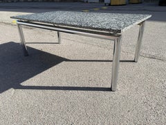 Vintage Granite and Chrome Coffee Table, 1980s