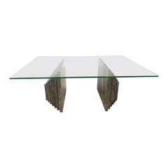 Vintage granite coffee table, 1980s