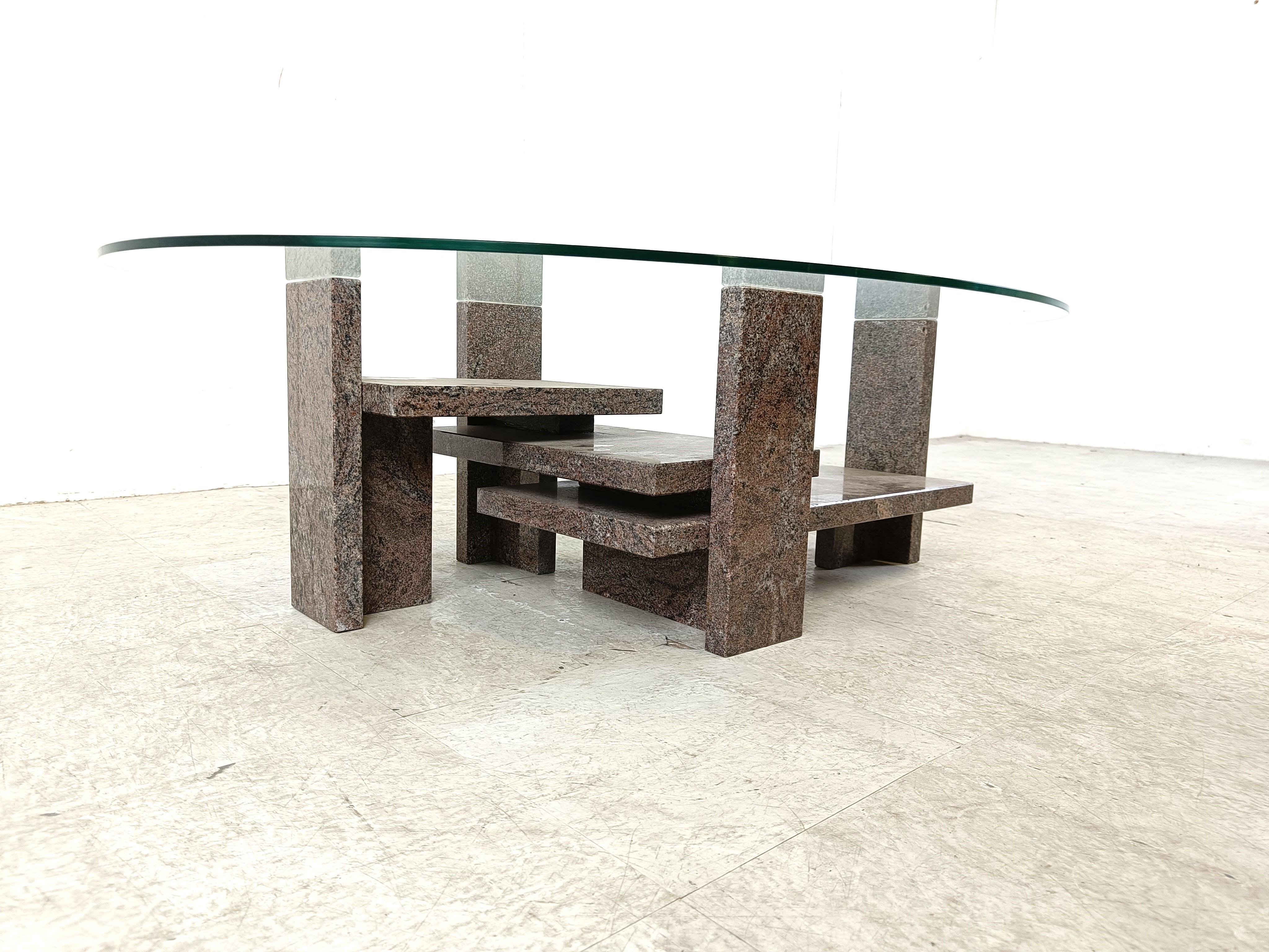 Vintage granite coffee table by Willy Ballez, 1970s  For Sale 3