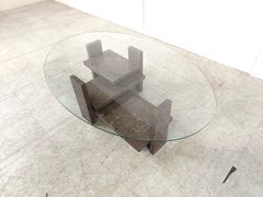 Vintage granite coffee table by Willy Ballez, 1970s