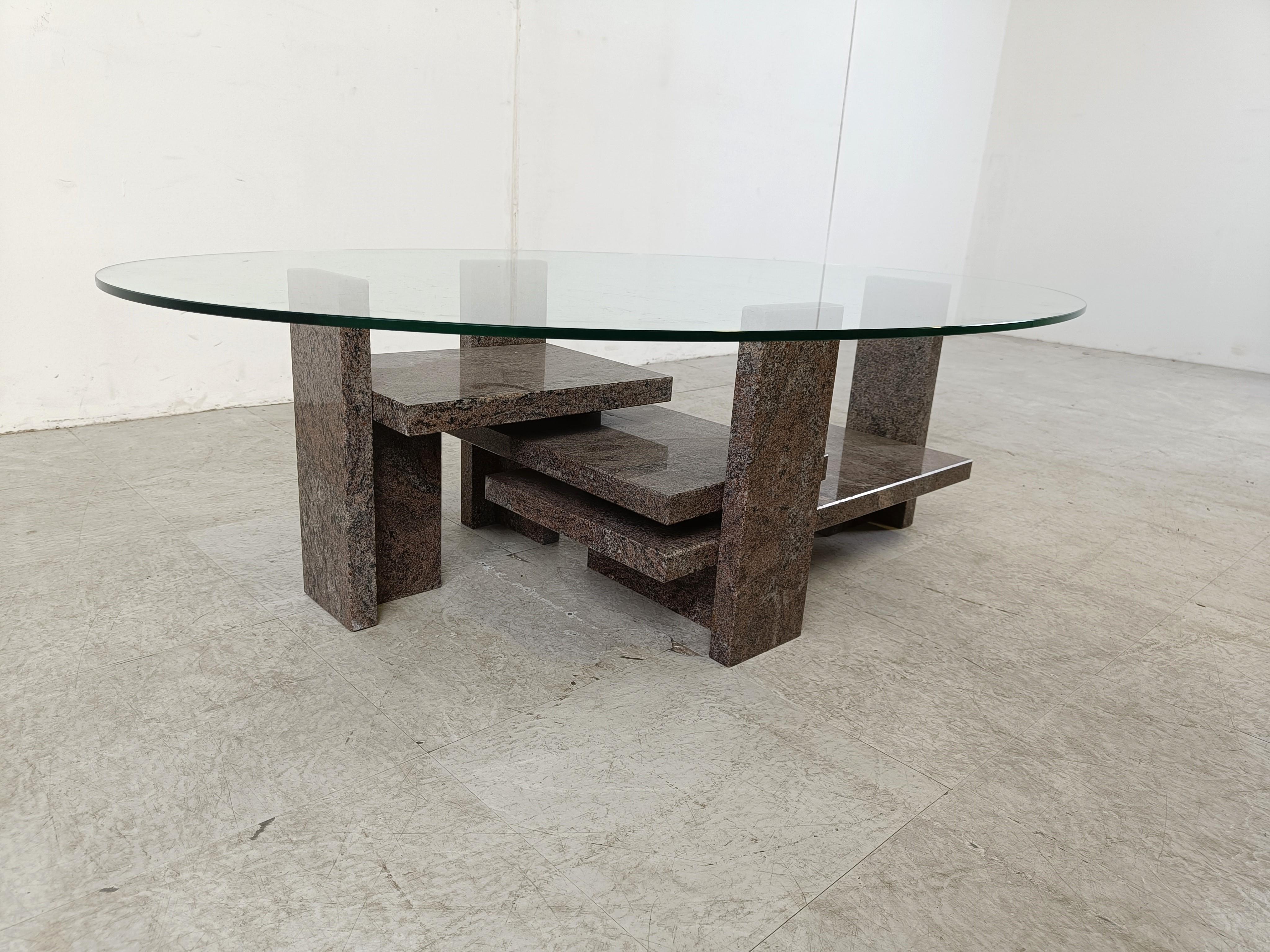 Vintage granite coffee table by Willy Ballez, 1970s  For Sale 2