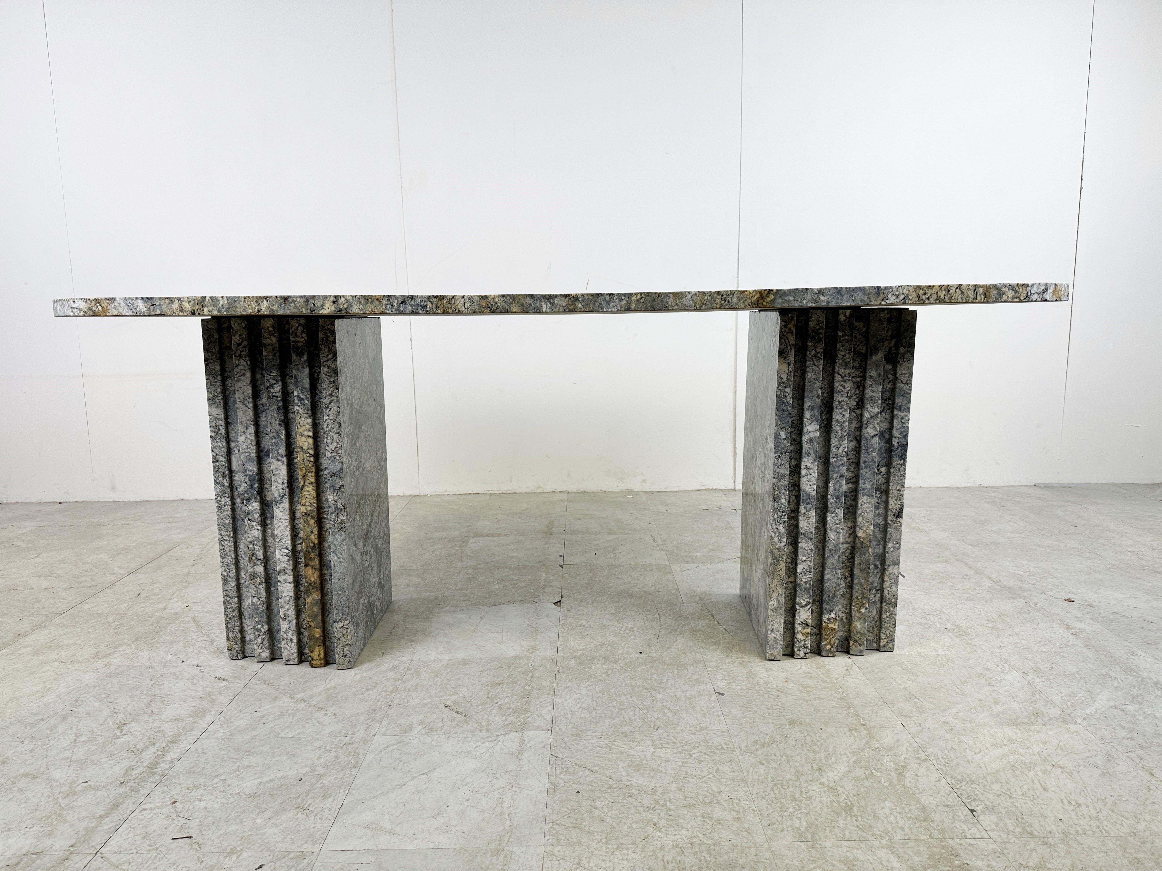 Mid-Century Modern Vintage granite dining table For Sale