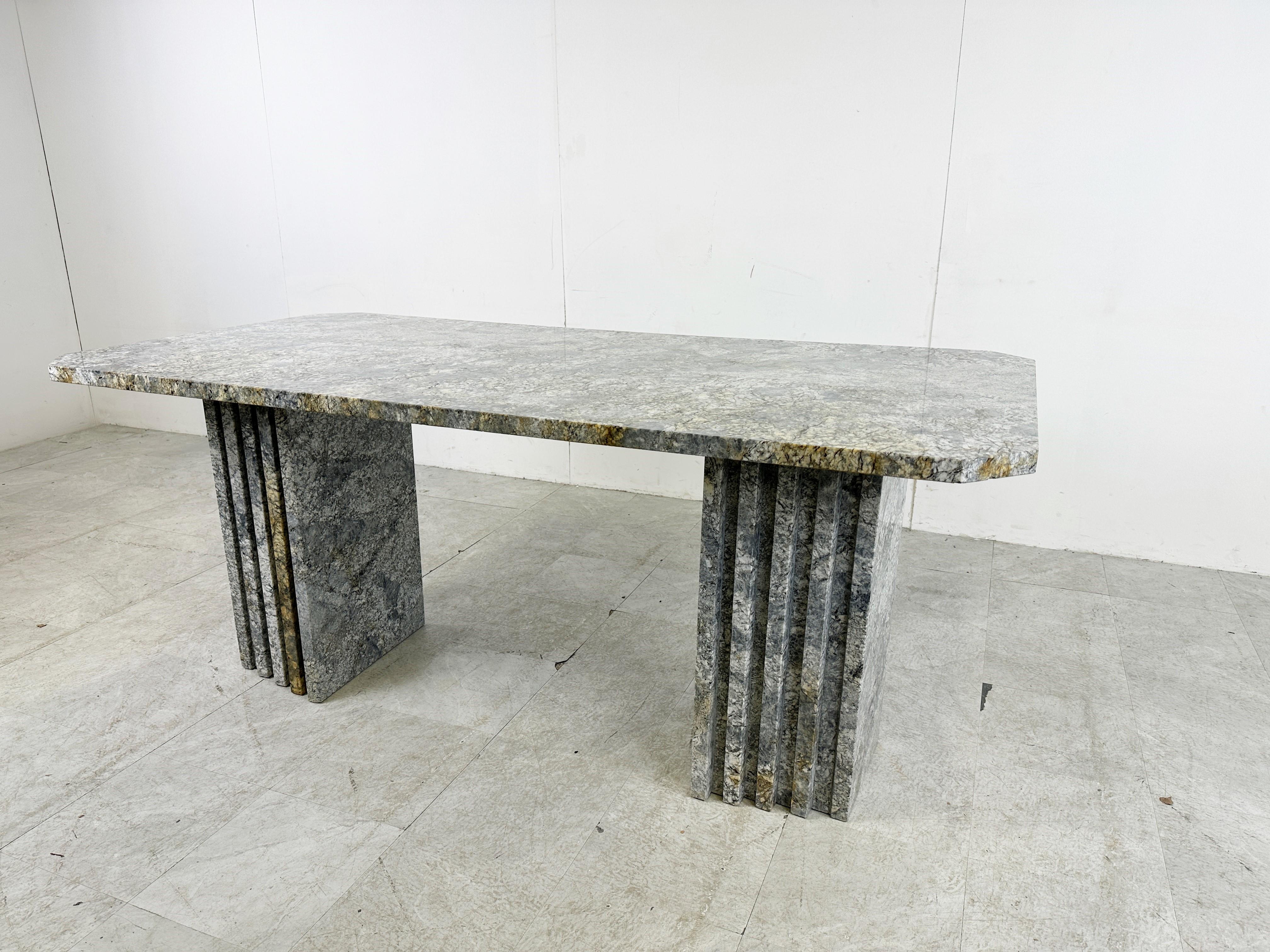 Vintage granite dining table In Good Condition For Sale In HEVERLEE, BE