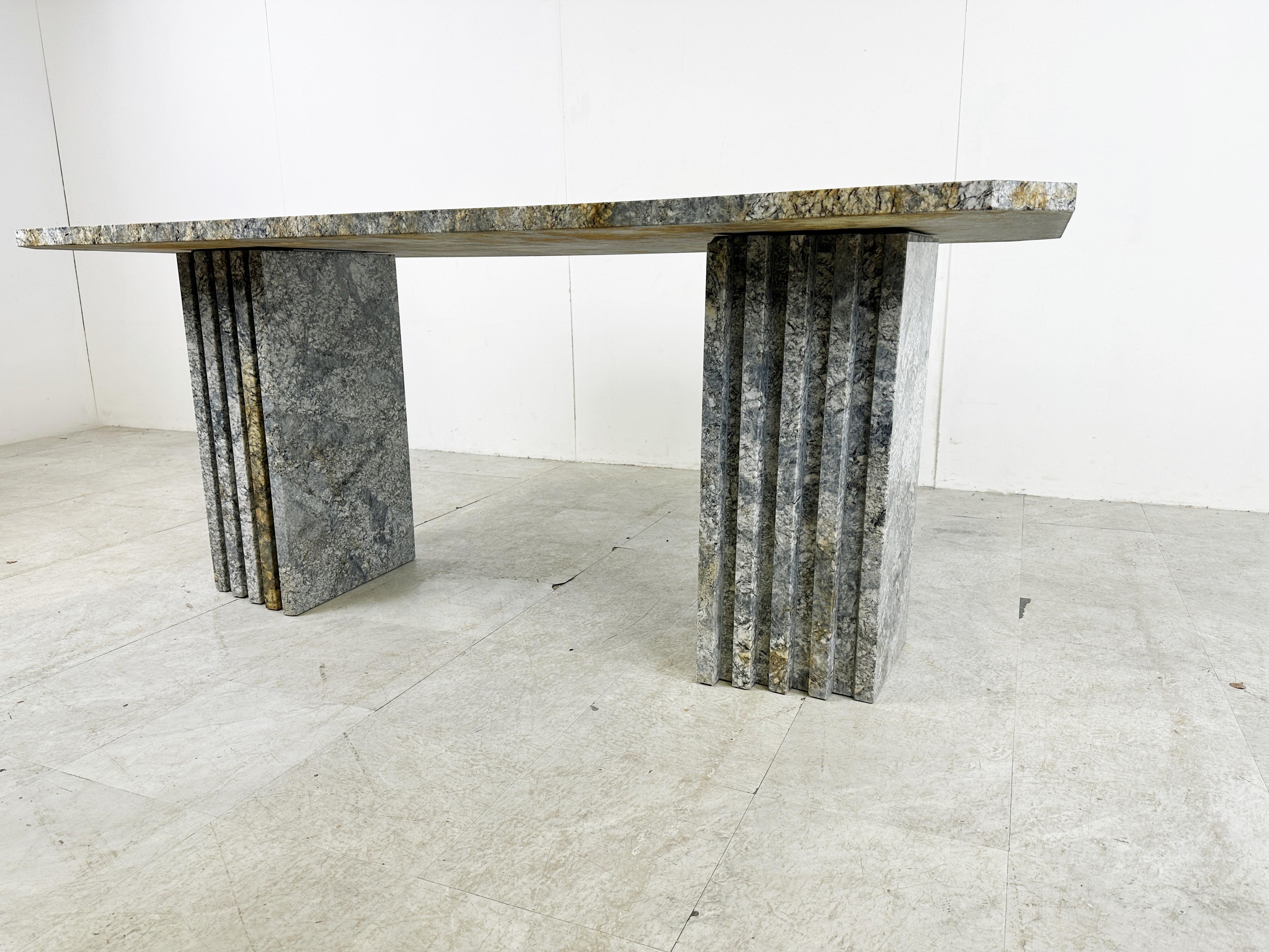 Late 20th Century Vintage granite dining table For Sale