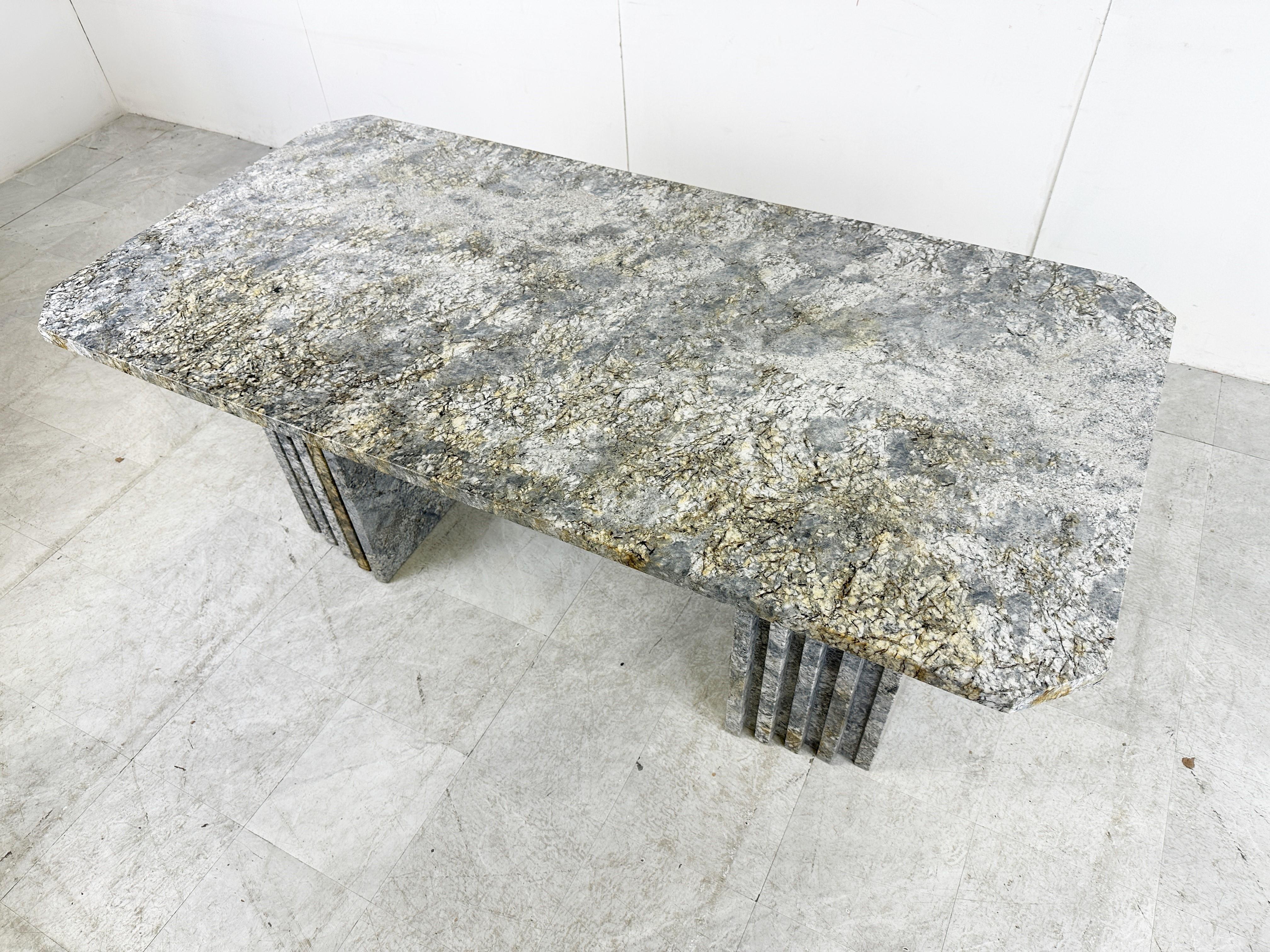 Granite Vintage granite dining table For Sale