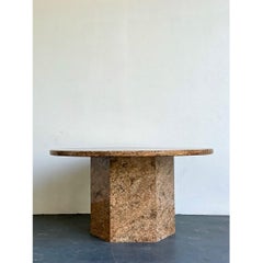 Table de salle à manger vintage sur pied en granit