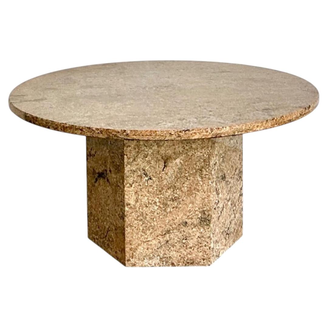 Vintage Granite Pedestal Dining Table