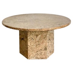 Table de salle à manger vintage sur pied en granit